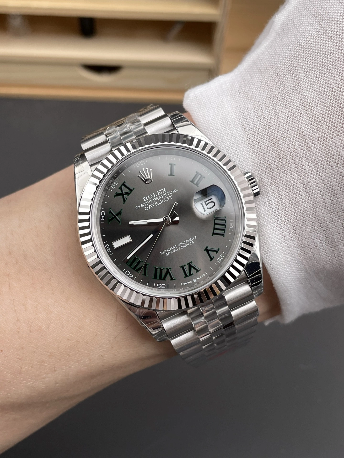 CBD Factory Rolex Datejust 41mm Slate Grey”Wimbledon” Dial Fluted Bezel Jubilee Bracelet (126334) 1:1 Super Clone – DD3235 Movement Effortless 39