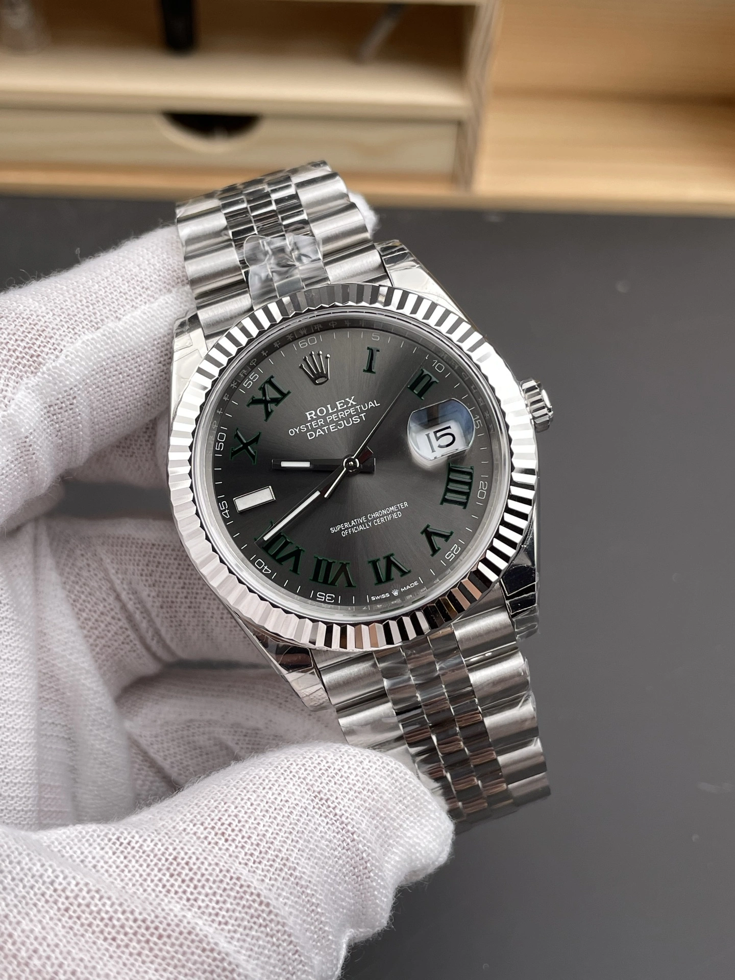 CBD Factory Rolex Datejust 41mm Slate Grey”Wimbledon” Dial Fluted Bezel Jubilee Bracelet (126334) 1:1 Super Clone – DD3235 Movement Effortless 39