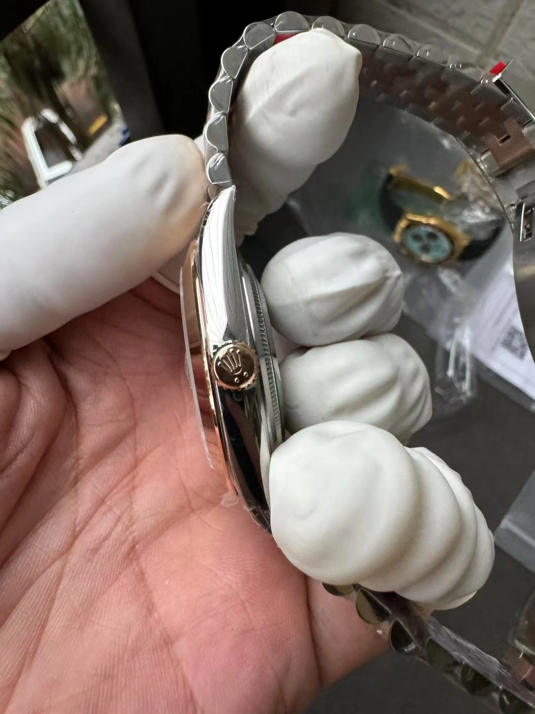 TopPick CBD Factory Rolex Datejust 41mm Two-Tone Rose Gold Slate Grey”Wimbledon” Dial Smooth Bezel Jubilee Bracelet (126301) 1:1 Super Clone – DD3235 Movement 80