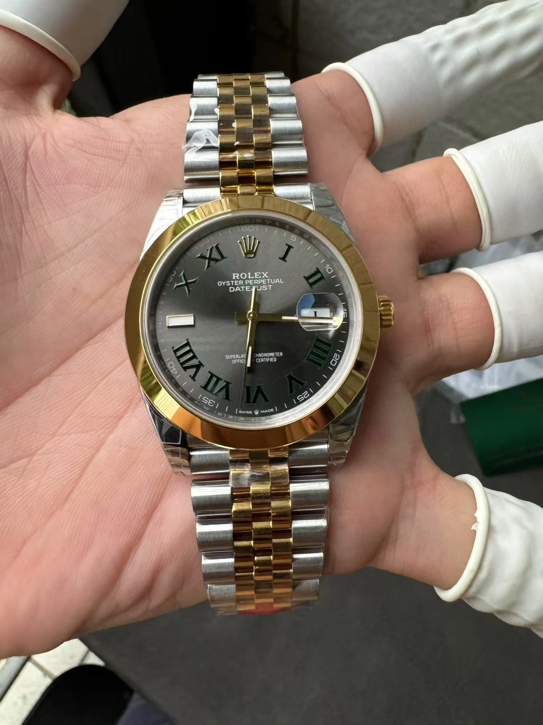 CBD Factory Rolex Datejust 41mm Two-Tone Yellow Gold Slate Grey”Wimbledon” Dial Smooth Bezel Jubilee Bracelet (126303) 1:1 Super Clone – DD3235 Movement WeatherProof 115
