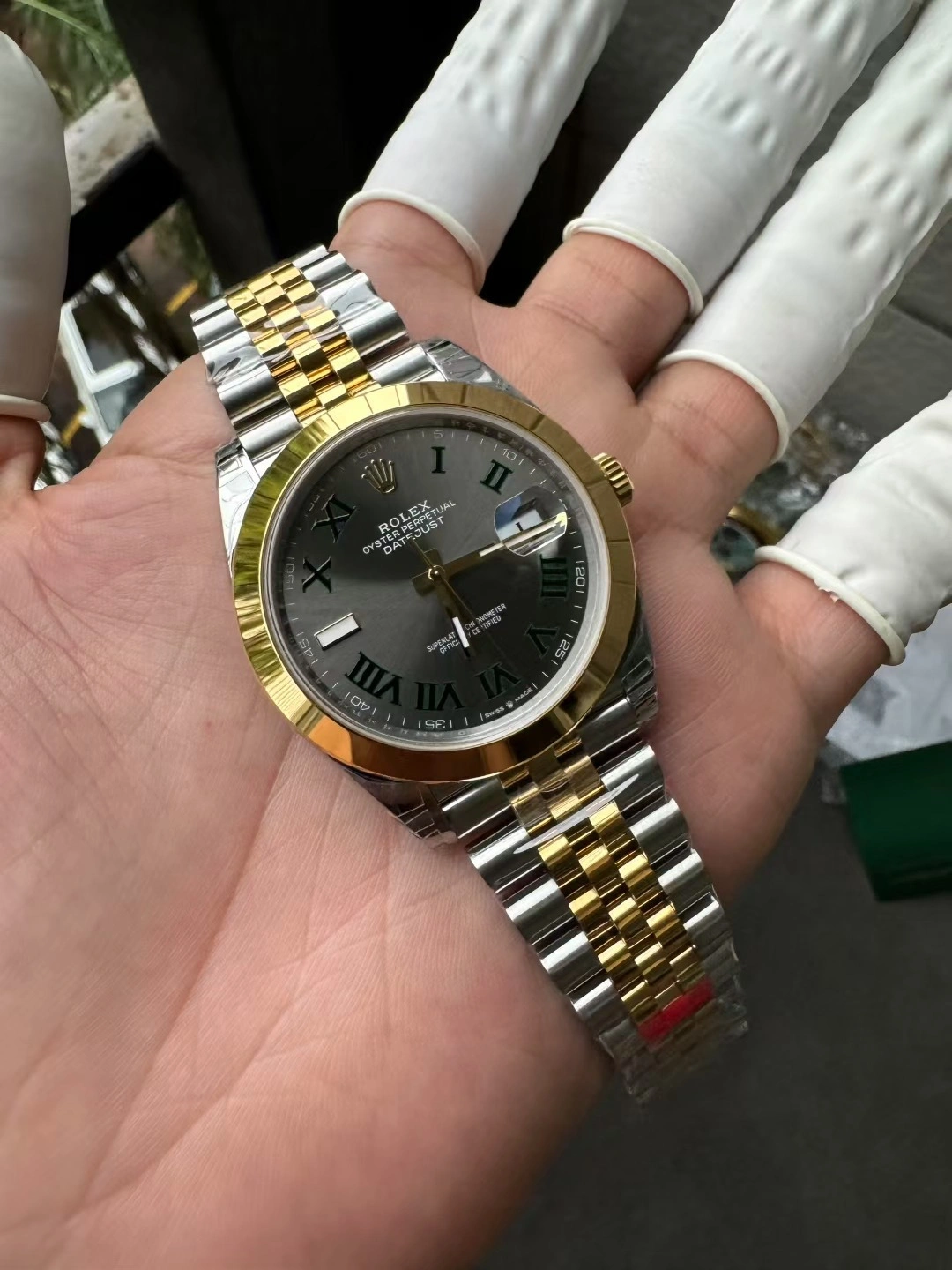 CBD Factory Rolex Datejust 41mm Two-Tone Yellow Gold Slate Grey”Wimbledon” Dial Smooth Bezel Jubilee Bracelet (126303) 1:1 Super Clone – DD3235 Movement WeatherProof 115