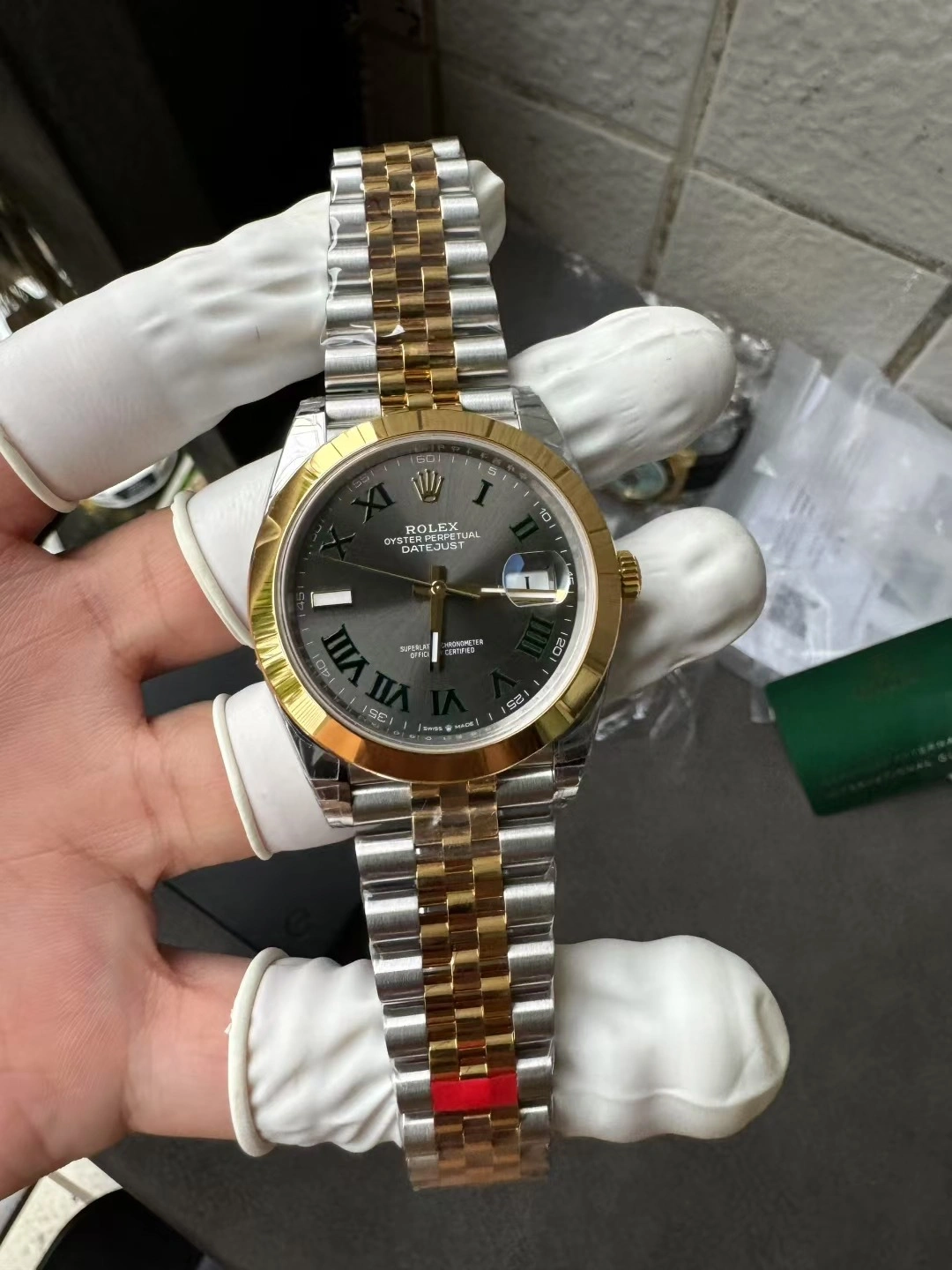 CBD Factory Rolex Datejust 41mm Two-Tone Yellow Gold Slate Grey”Wimbledon” Dial Smooth Bezel Jubilee Bracelet (126303) 1:1 Super Clone – DD3235 Movement WeatherProof 115