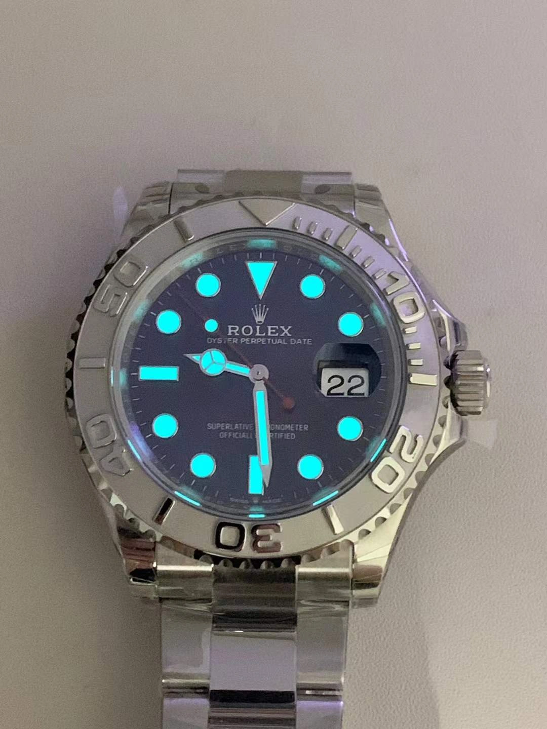 CBD Factory Rolex Yacht-Master 40mm Blue Sunburst Dial Platinum Bezel Oyster Bracelet (126622) 1:1 Super Clone – DD3235 Movement WaterResistant 207