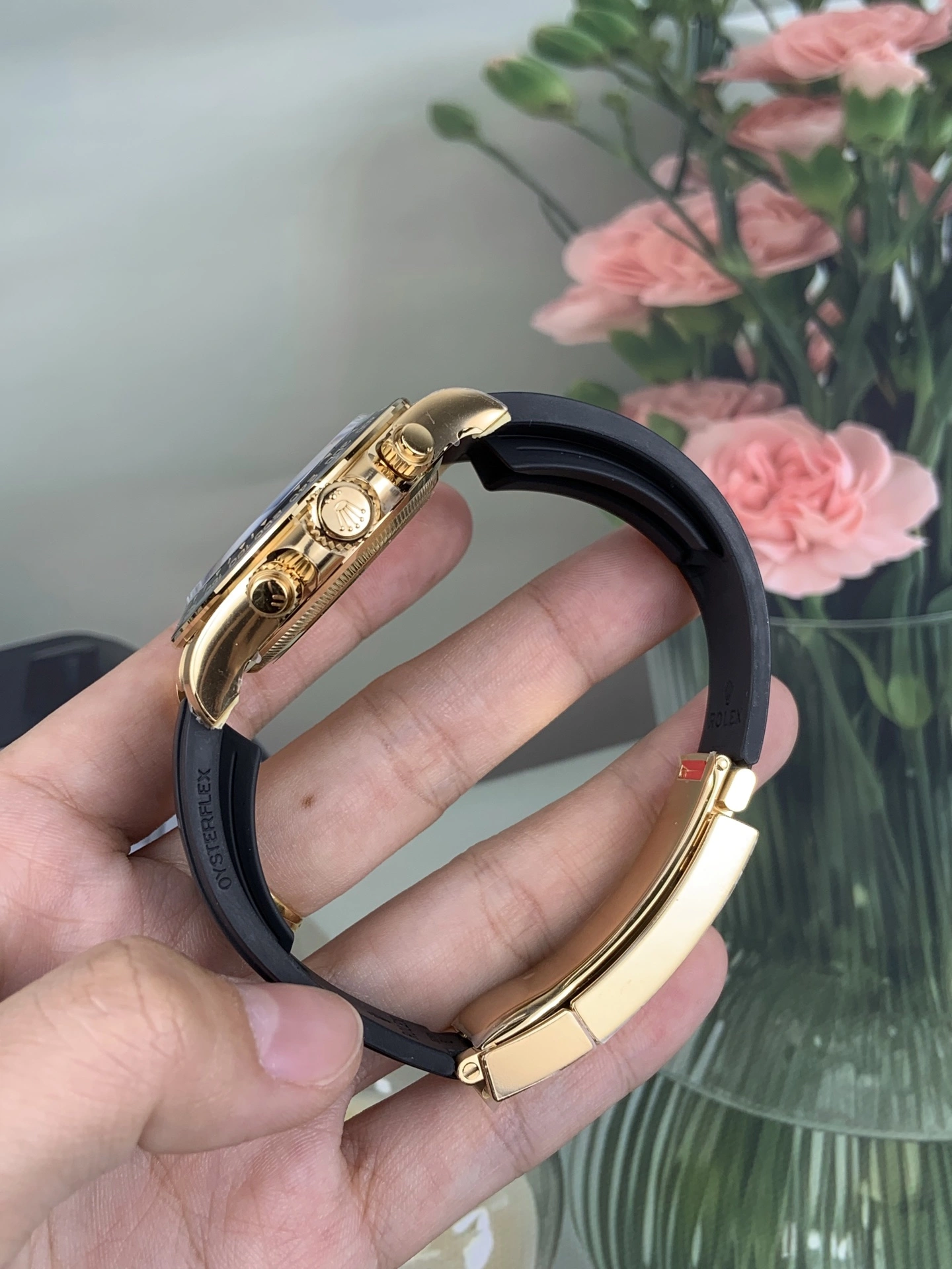 Snug CBD Factory Rolex Cosmograph Daytona Yellow Gold “Shawn Yue” Champagne Dial Rubber Strap (126518LN) 1:1 Super Clone – DD4131 Movement 23