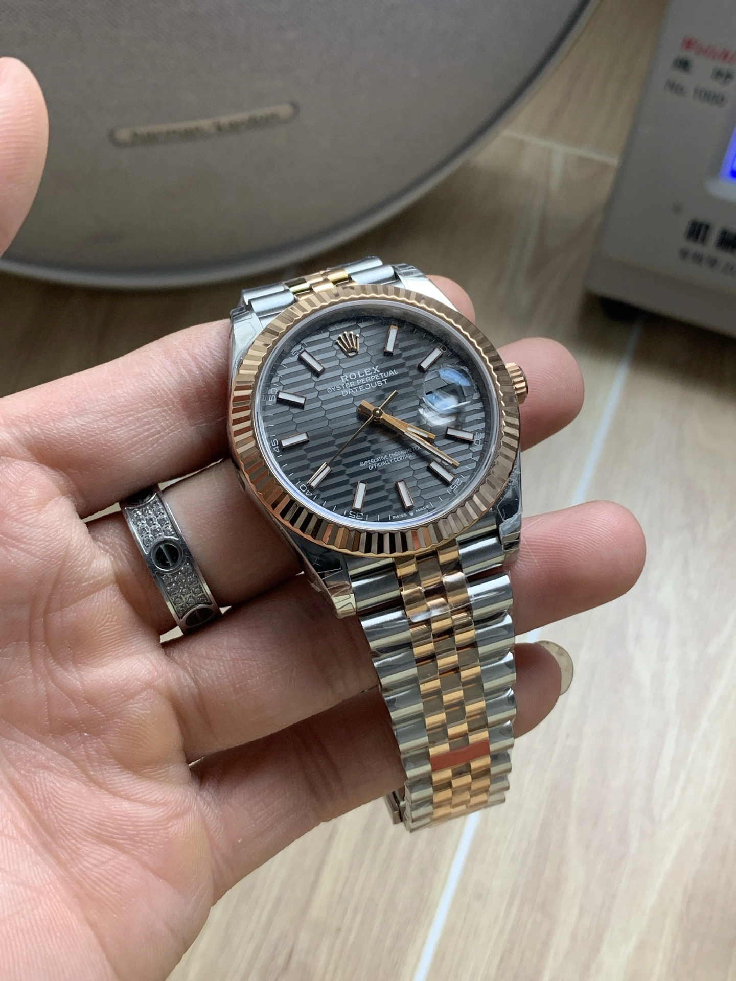 CBD Factory Rolex Datejust 41mm Two-Tone Rose Gold Slate Grey Fluted Motif Dial Jubilee Bracelet (126331) 1:1 Super Clone – DD3235 Movement Sustainable 79