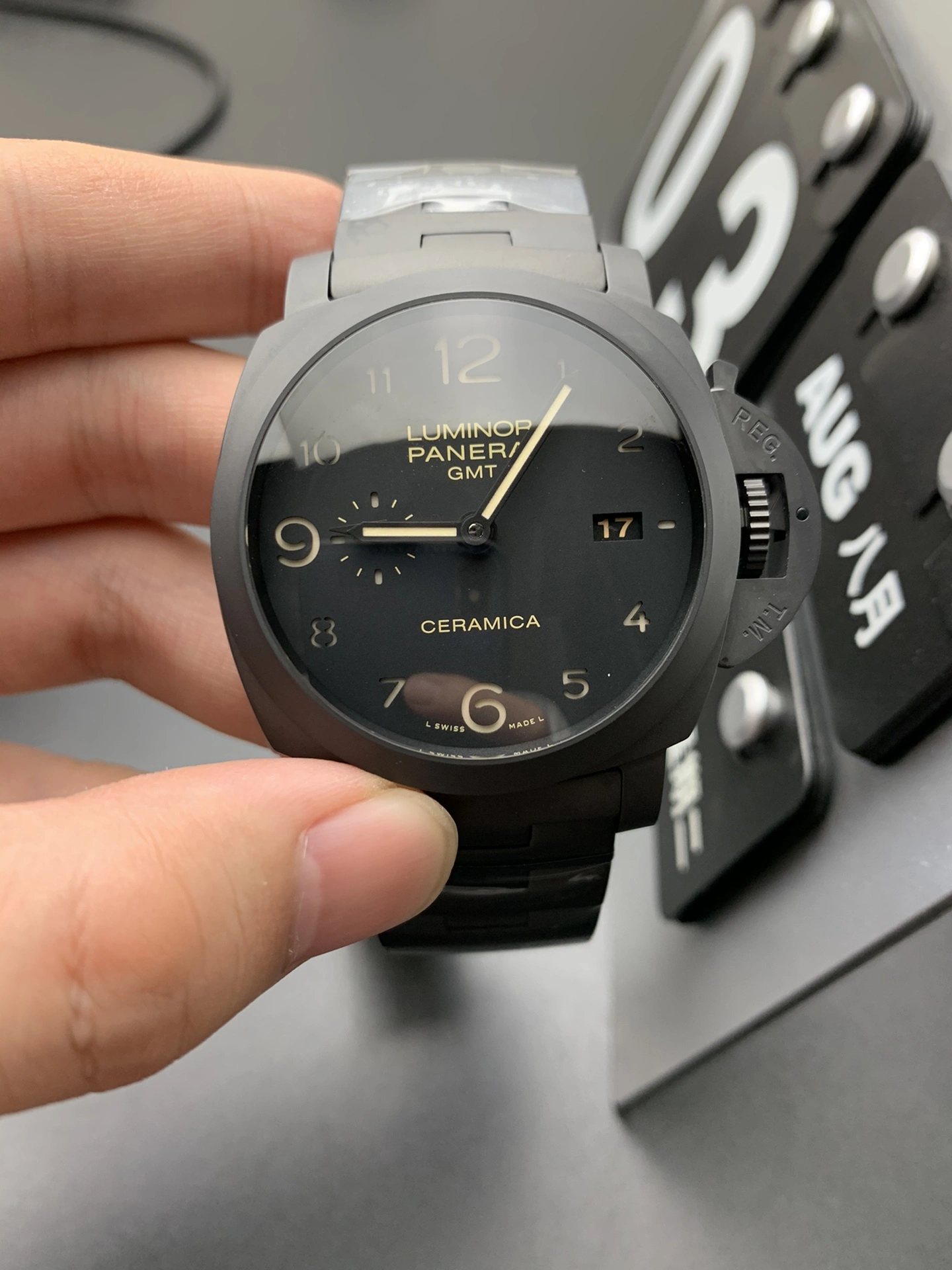 CBD Factory Panerai Luminor 1950 “Tuttonero” GMT 44mm PAM00438 1:1 Super Clone – DDP.9001 B Movement OnTrend 362