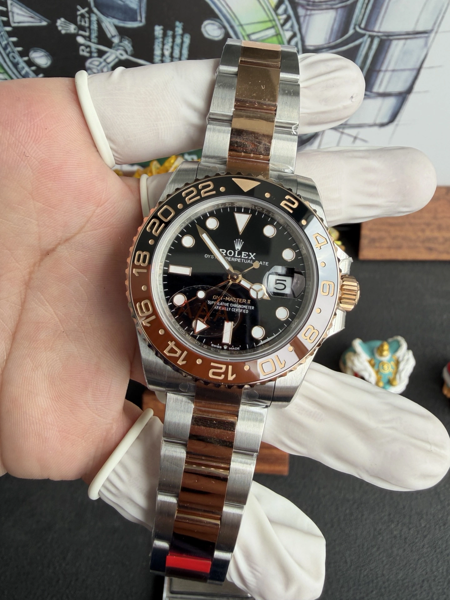 Tailored CBD Factory Rolex GMT-Master II “Root Beer” Two-Tone Everose Gold Brown Black Oyster Bracelet (126711chnr) 1:1 Super Clone – DD3285 Movement 152