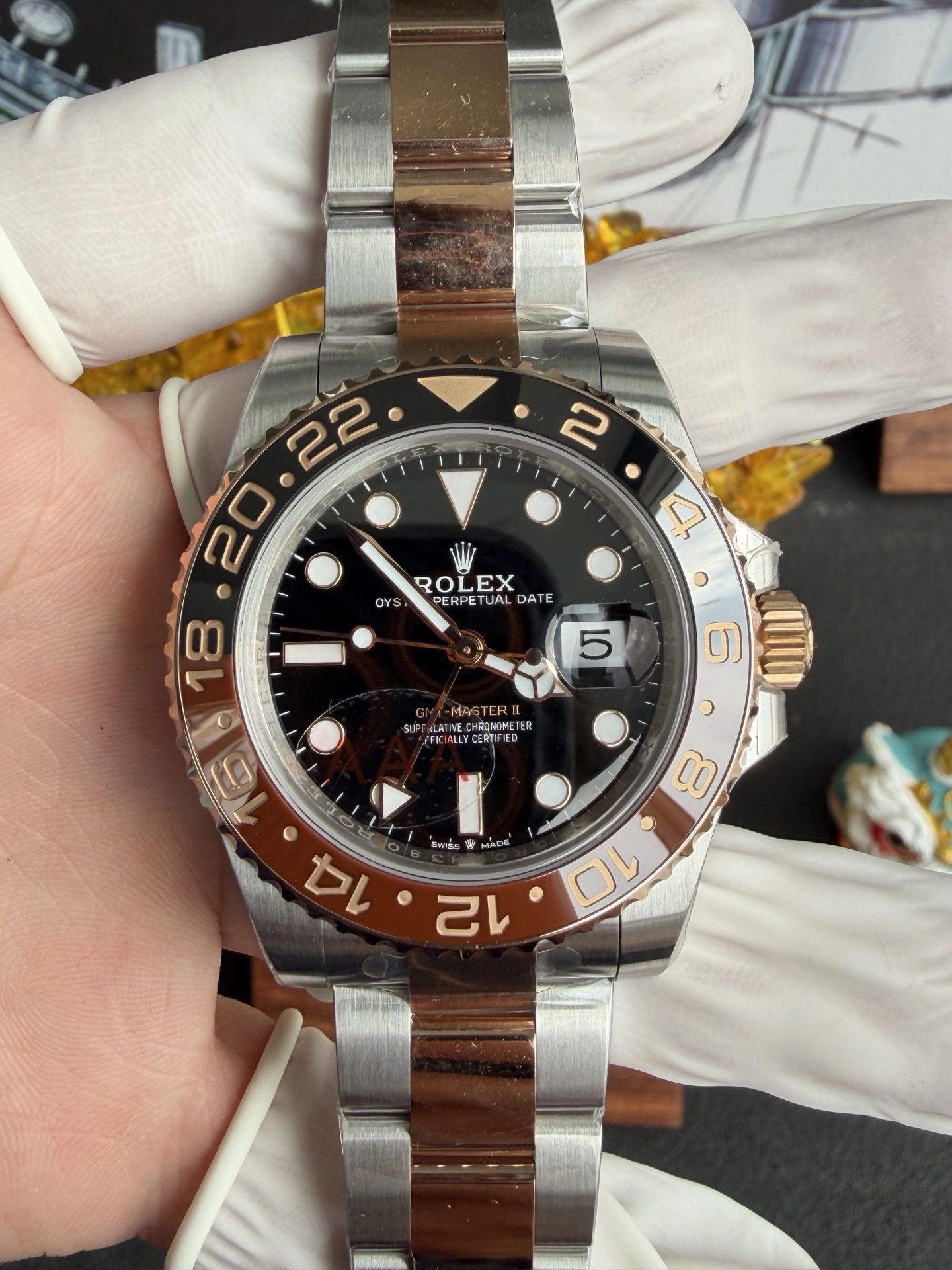 Tailored CBD Factory Rolex GMT-Master II “Root Beer” Two-Tone Everose Gold Brown Black Oyster Bracelet (126711chnr) 1:1 Super Clone – DD3285 Movement 152