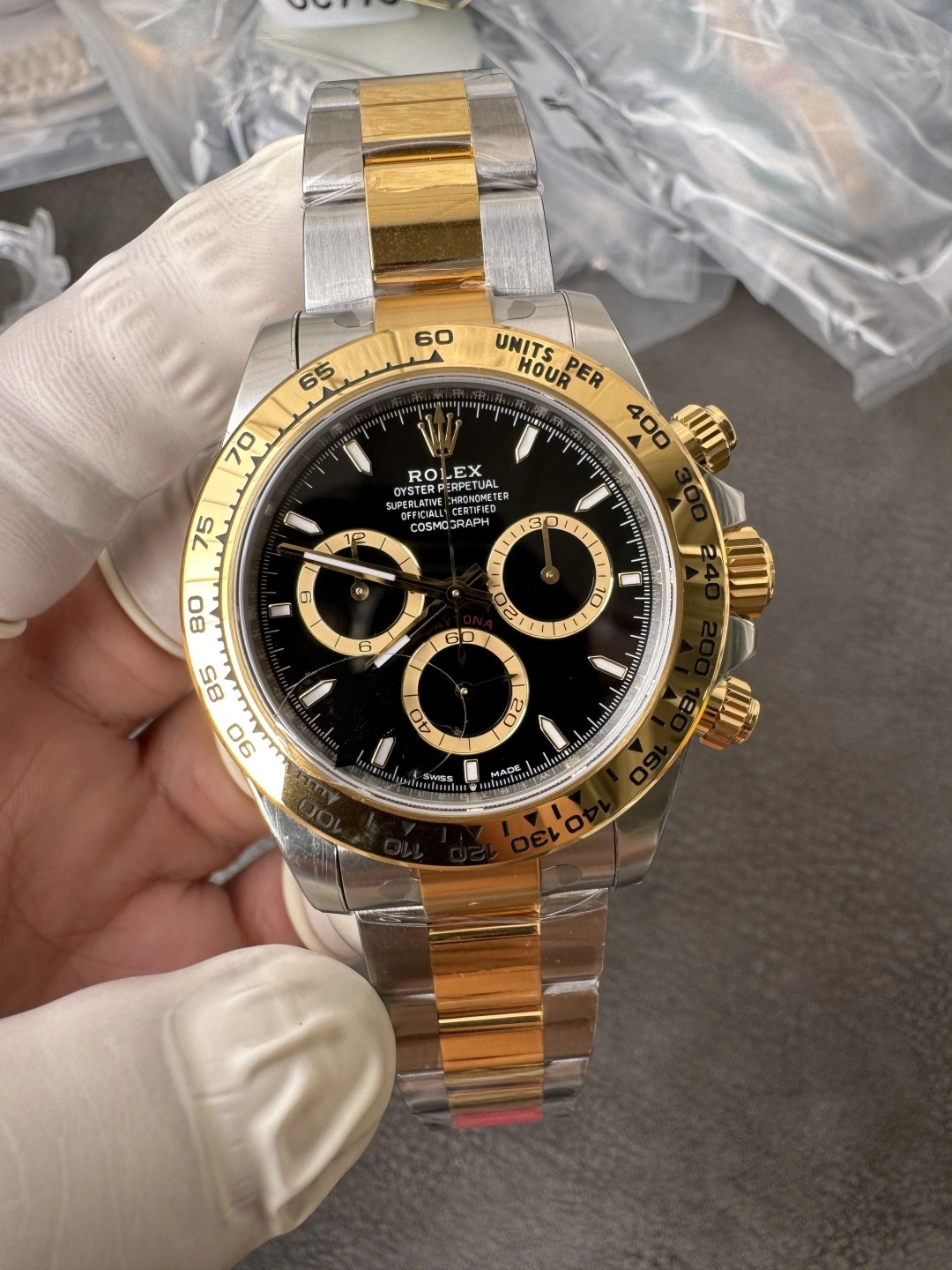 Compact CBD Factory Rolex Cosmograph Daytona Two-Tone Yellow Gold Black Dial (126503) 1:1 Super Clone – DD4131 Movement 21