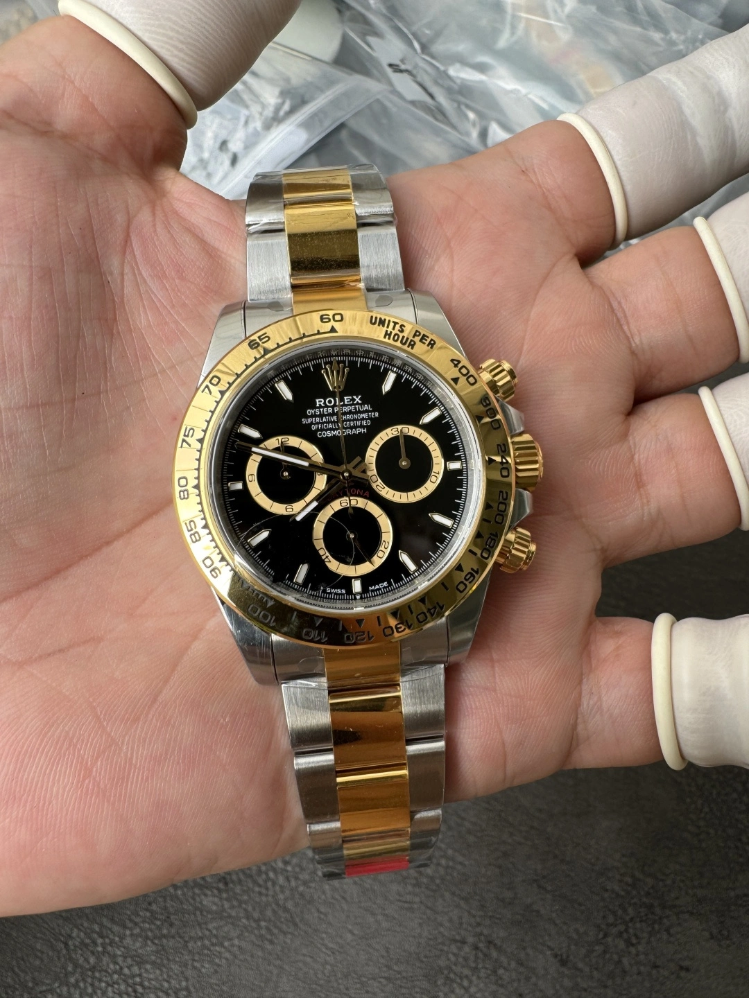 Compact CBD Factory Rolex Cosmograph Daytona Two-Tone Yellow Gold Black Dial (126503) 1:1 Super Clone – DD4131 Movement 21