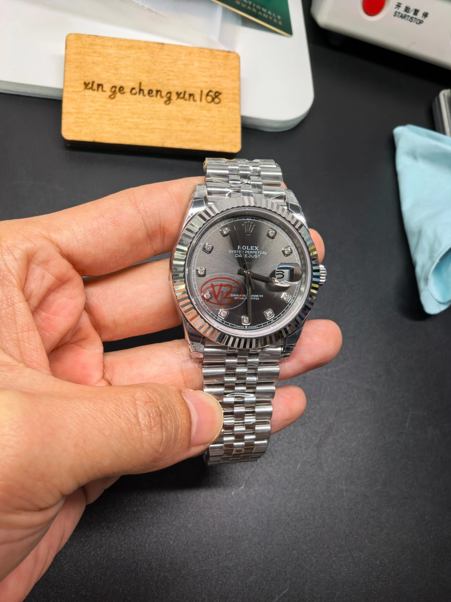 CBD Factory (V2) Rolex Datejust 41mm Sunburst Slate Grey Diamond Dial Fluted Bezel Jubilee Bracelet (126334) 1:1 Super Clone – DD3235 Movement Practical 47