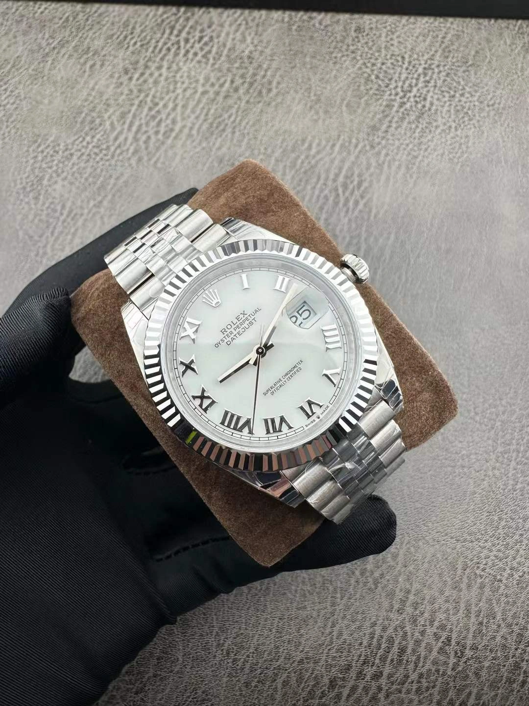 CBD Factory Rolex Datejust 41 White Roman Dial Jubilee Bracelet (126334) 1:1 Super Clone – DD3235 Movement SportInspired 43