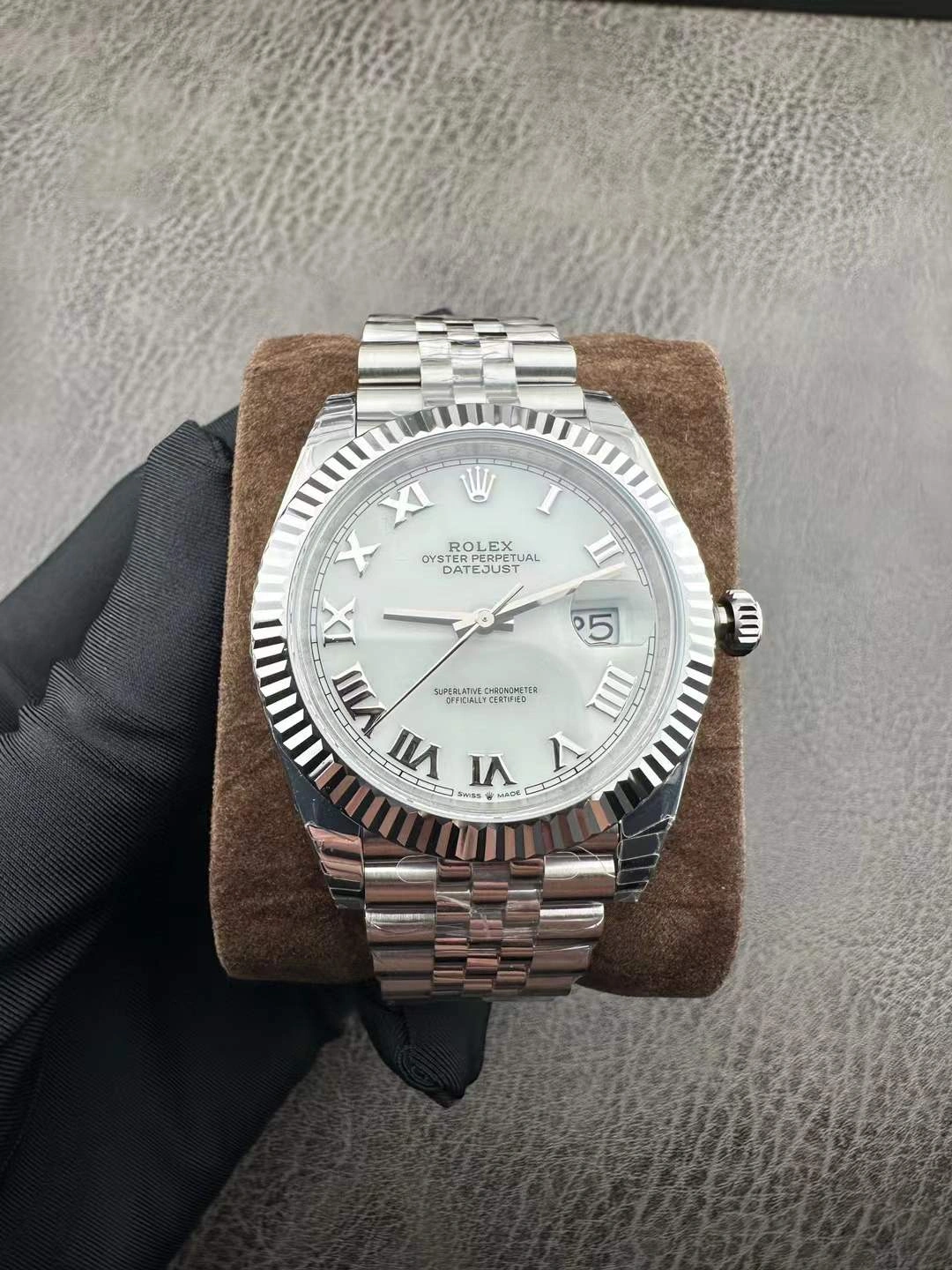 CBD Factory Rolex Datejust 41 White Roman Dial Jubilee Bracelet (126334) 1:1 Super Clone – DD3235 Movement SportInspired 43