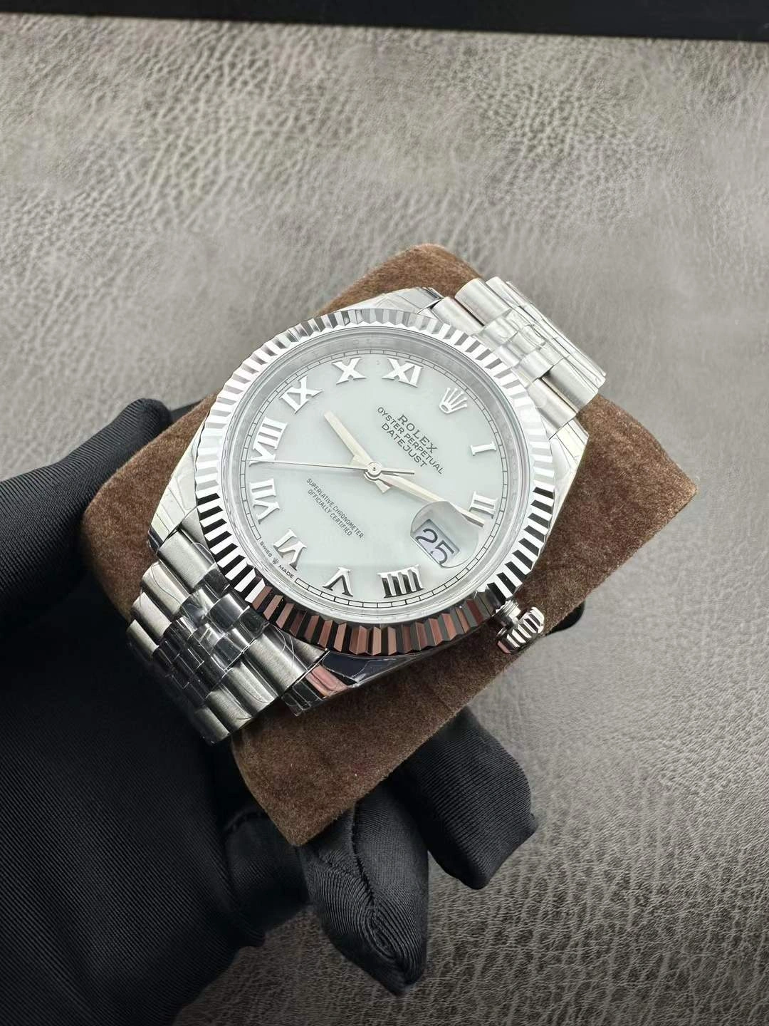 CBD Factory Rolex Datejust 41 White Roman Dial Jubilee Bracelet (126334) 1:1 Super Clone – DD3235 Movement SportInspired 43