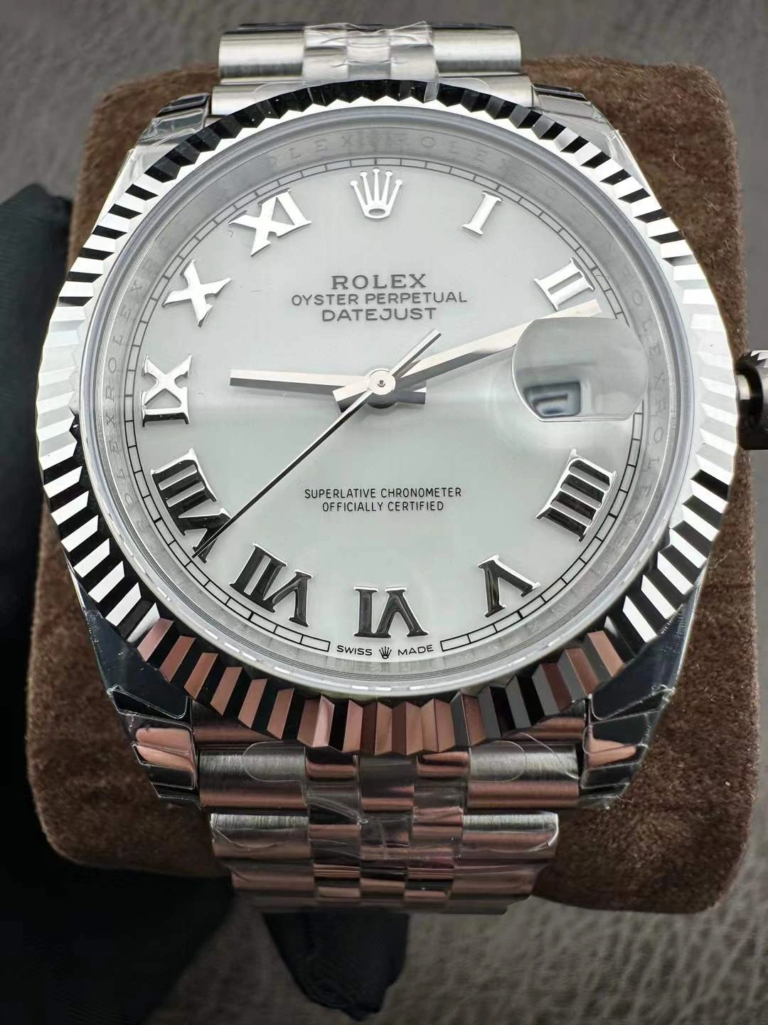 CBD Factory Rolex Datejust 41 White Roman Dial Jubilee Bracelet (126334) 1:1 Super Clone – DD3235 Movement SportInspired 43
