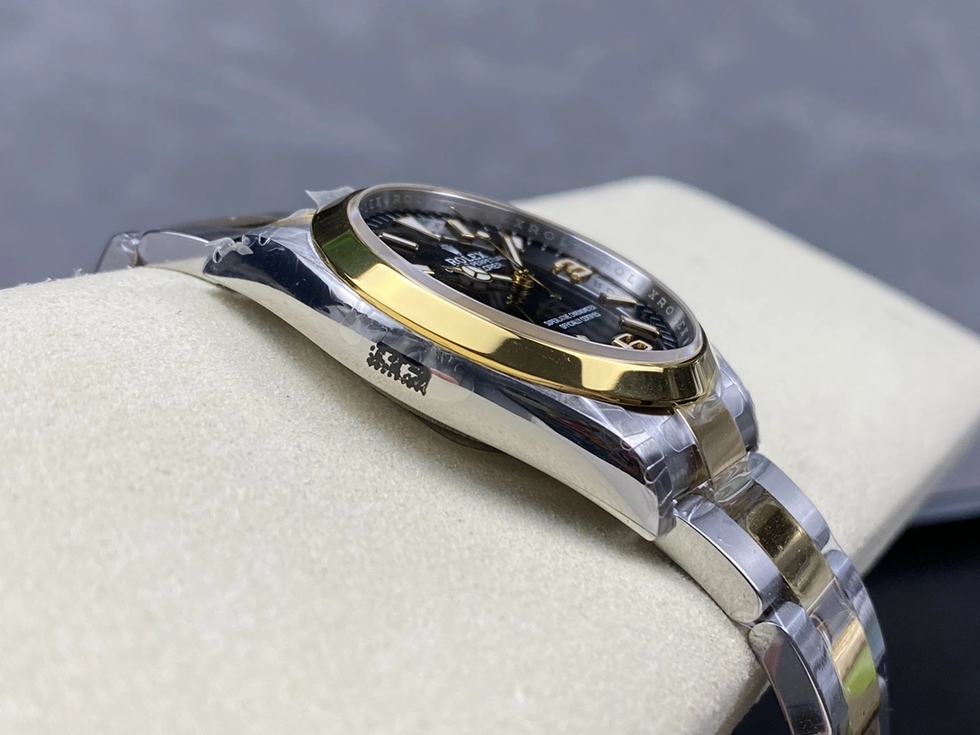 Lightweight CBD Factory Rolex Explorer 36mm Two-Tone Yellow Gold Black “3-6-9” Dial Smooth Bezel Oyster Bracelet (124273) 1:1 Super Clone – DD3230 Movement 140