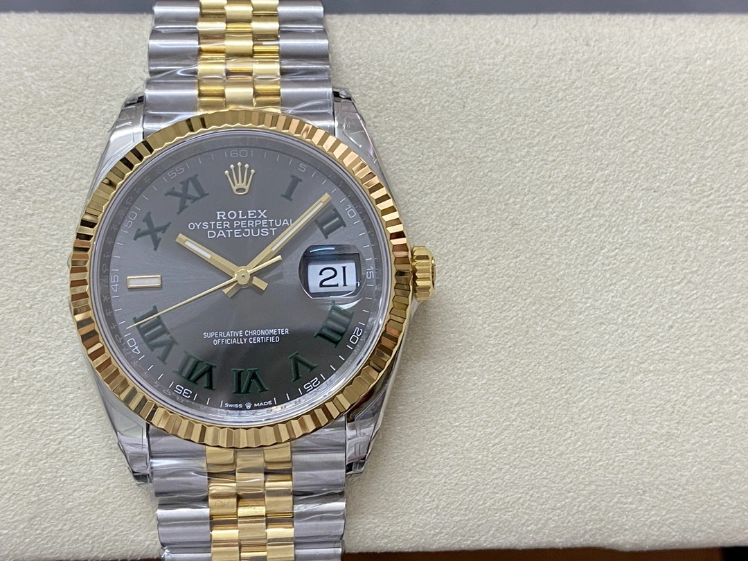 CBD Factory Rolex Datejust 41mm Two-Tone Yellow Gold “Wimbledon” Dial Jubilee Bracelet (126333) 1:1 Super Clone – DD3235 Movement Seasonal 48
