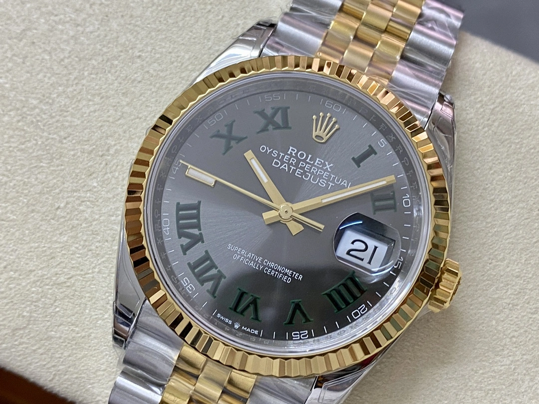 CBD Factory Rolex Datejust 41mm Two-Tone Yellow Gold “Wimbledon” Dial Jubilee Bracelet (126333) 1:1 Super Clone – DD3235 Movement Seasonal 48