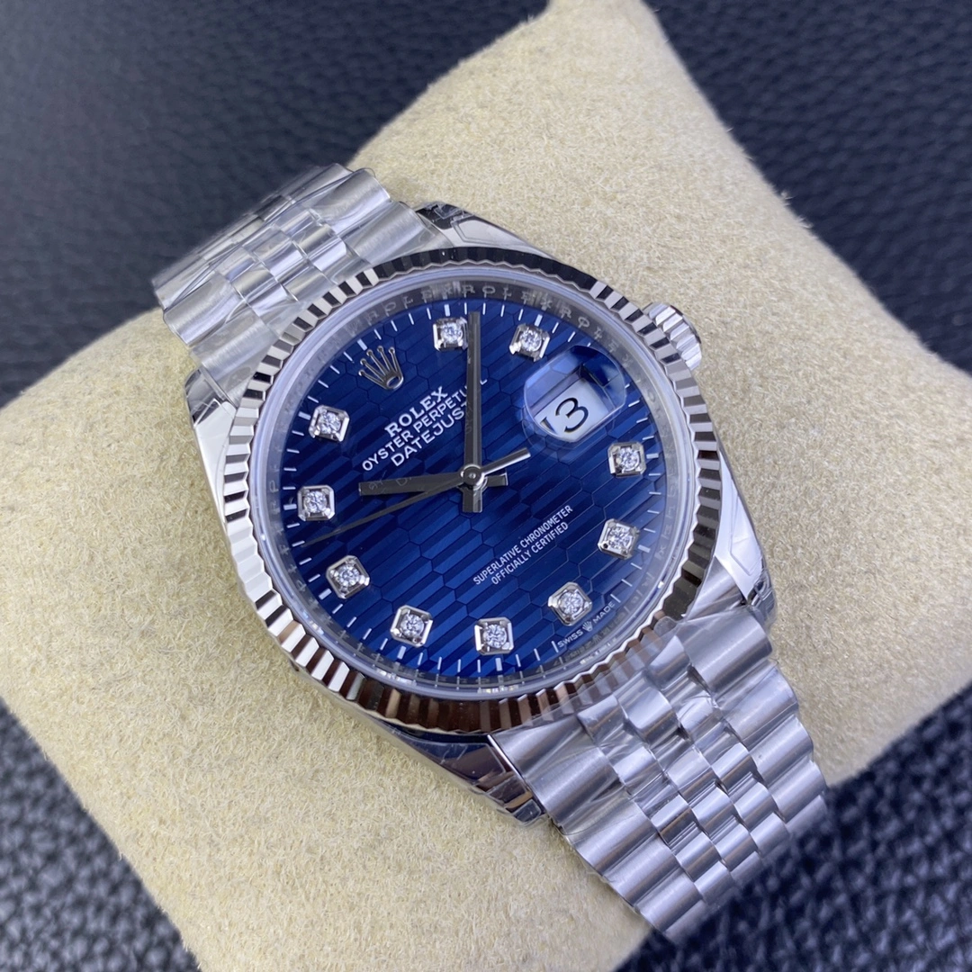 CBD Factory Rolex Datejust 36mm Blue Fluted Motif Diamond Dial Jubilee Bracelet (126234) 1:1 Super Clone – DD3235 Movement SmartChoice 102