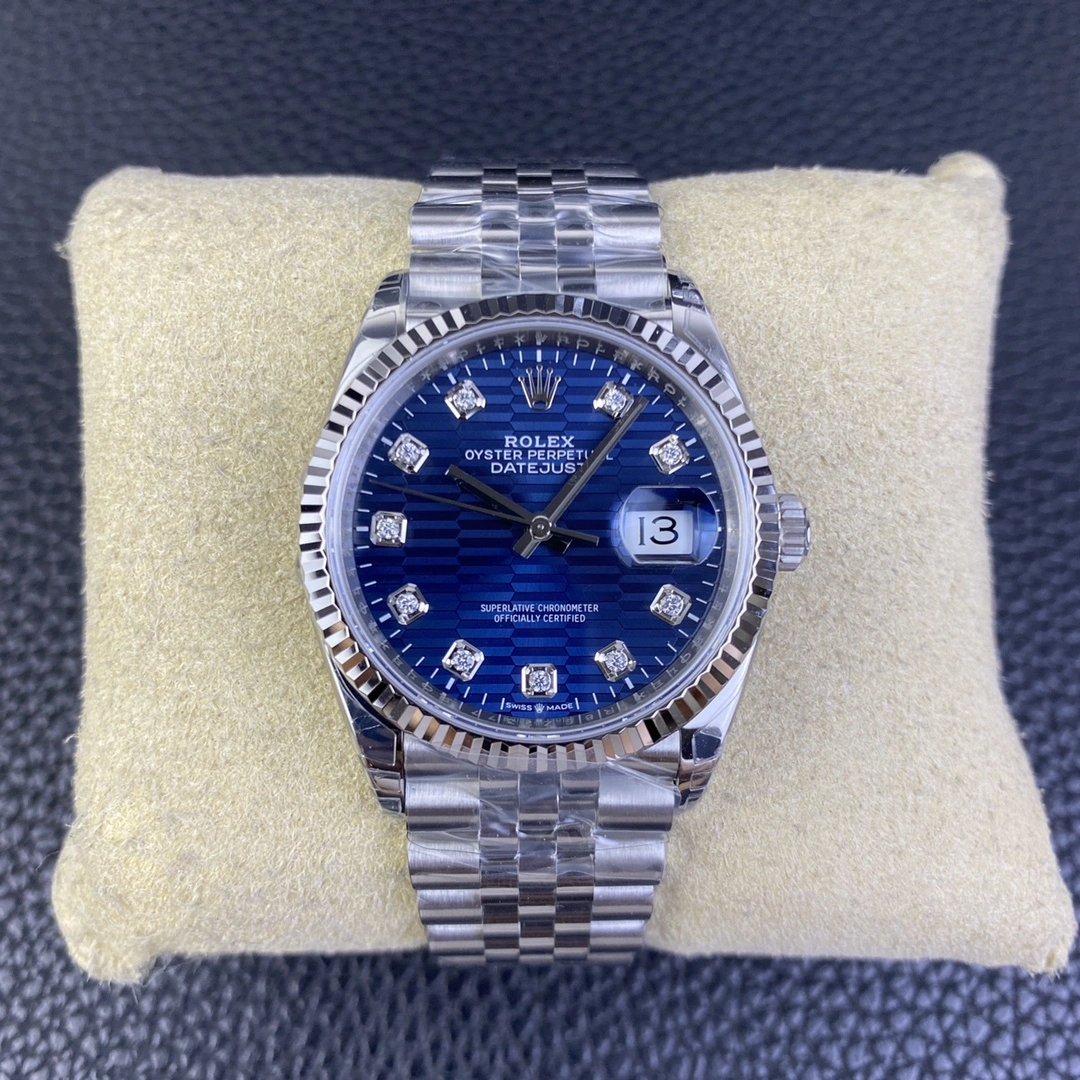 CBD Factory Rolex Datejust 36mm Blue Fluted Motif Diamond Dial Jubilee Bracelet (126234) 1:1 Super Clone – DD3235 Movement SmartChoice 102