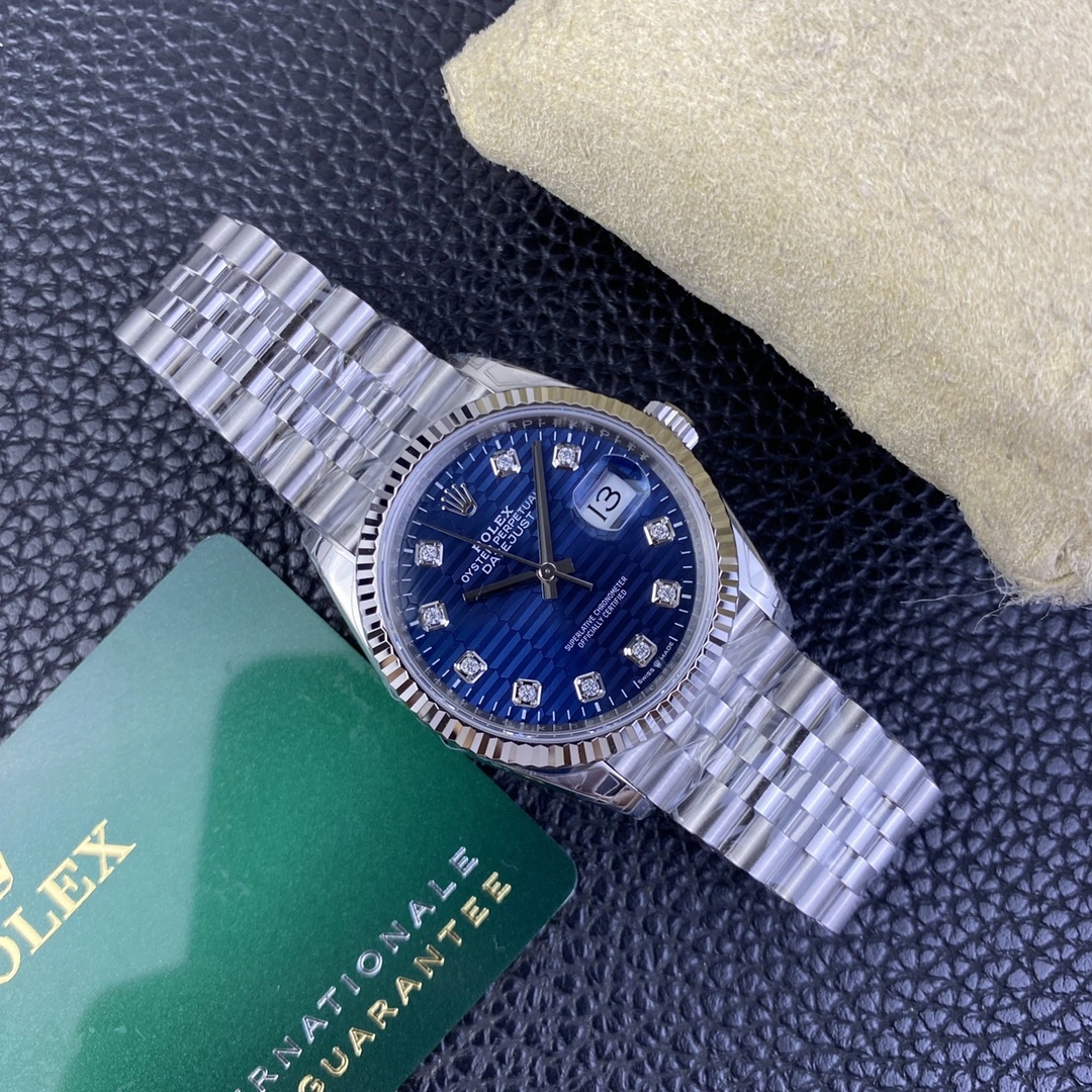 CBD Factory Rolex Datejust 36mm Blue Fluted Motif Diamond Dial Jubilee Bracelet (126234) 1:1 Super Clone – DD3235 Movement SmartChoice 102