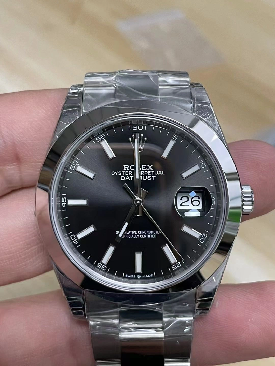 CBD Factory Rolex Datejust 41mm Black Dial Smooth Bezel Oyster Bracelet (126300) 1:1 Super Clone – DD3235 Movement Breathable 49