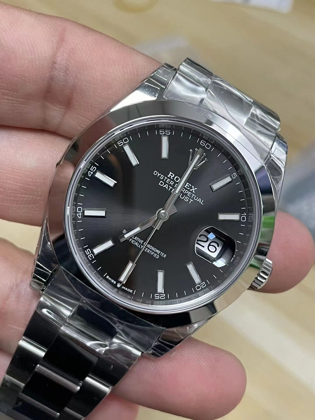 CBD Factory Rolex Datejust 41mm Black Dial Smooth Bezel Oyster Bracelet (126300) 1:1 Super Clone – DD3235 Movement Breathable 49