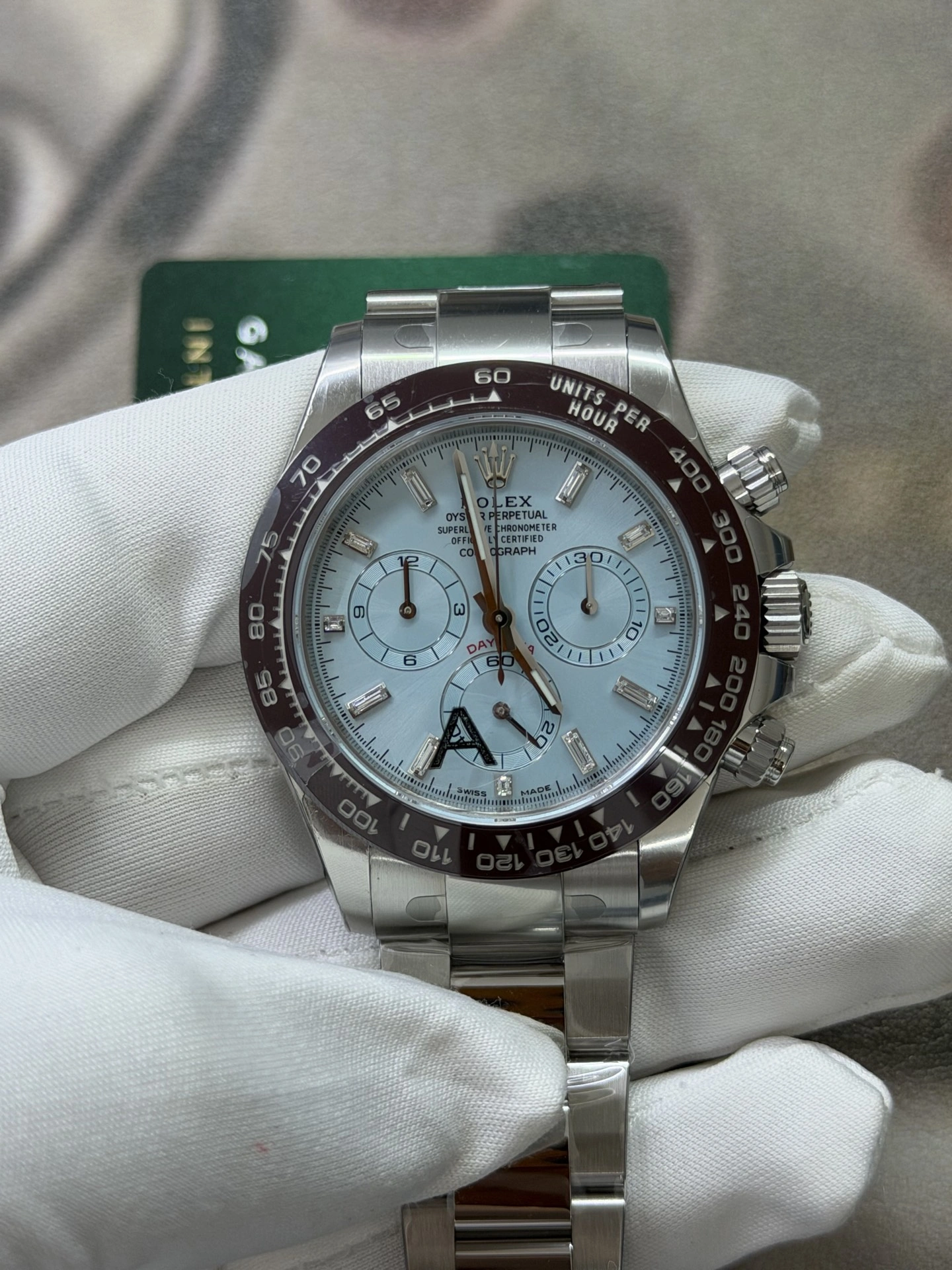 CBD Factory Rolex Cosmograph Daytona 40mm Platinum Ice Blue Baguette Diamond Dial (116506) 1:1 Super Clone – DD4130 Movement Durable 36