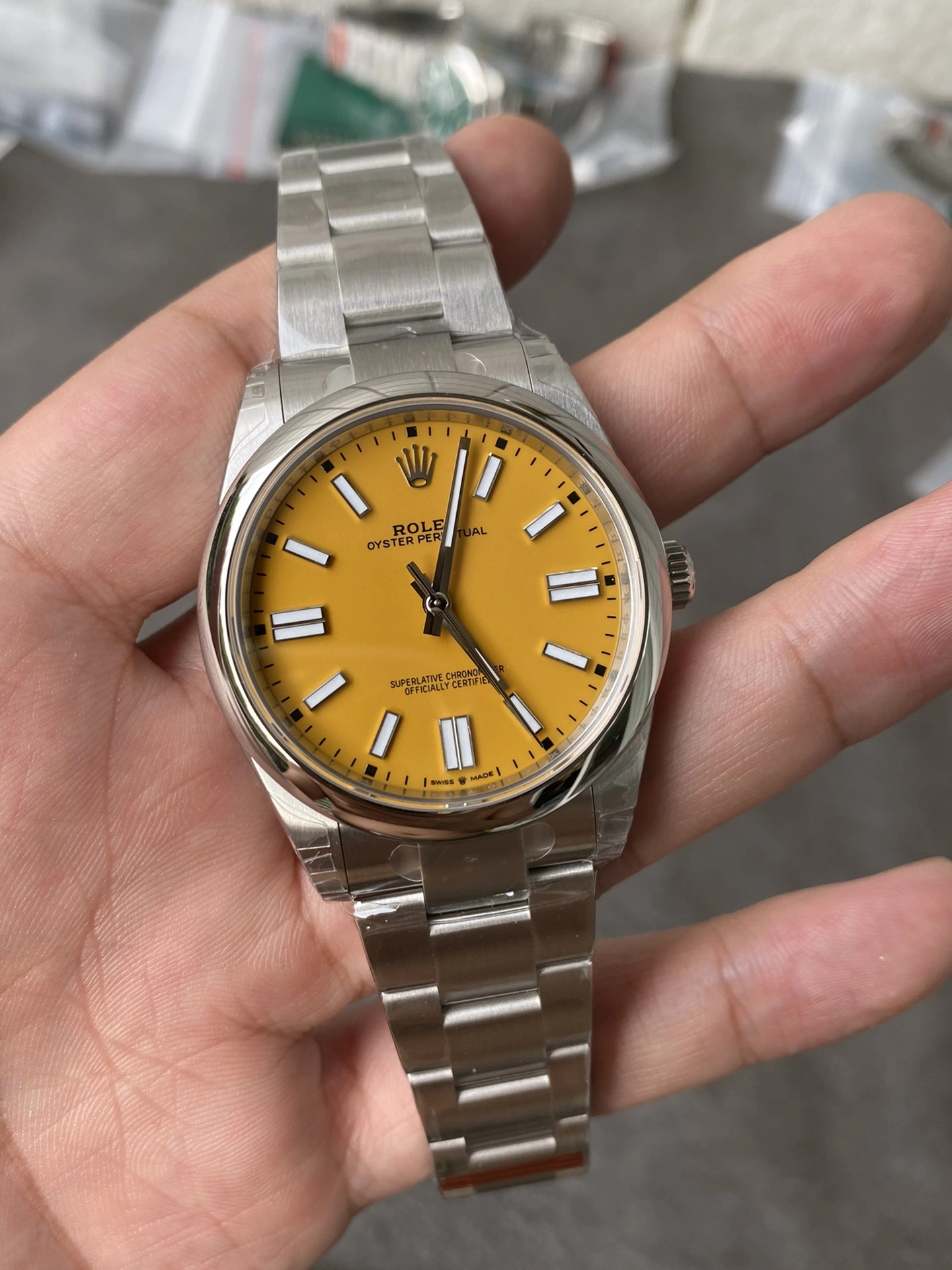 CBD Factory Rolex Oyster Perpetual 41mm Yellow Dial Smooth Bezel Oyster Bracelet(124300) 1:1 Super Clone – DD3230 Movement SportInspired 164