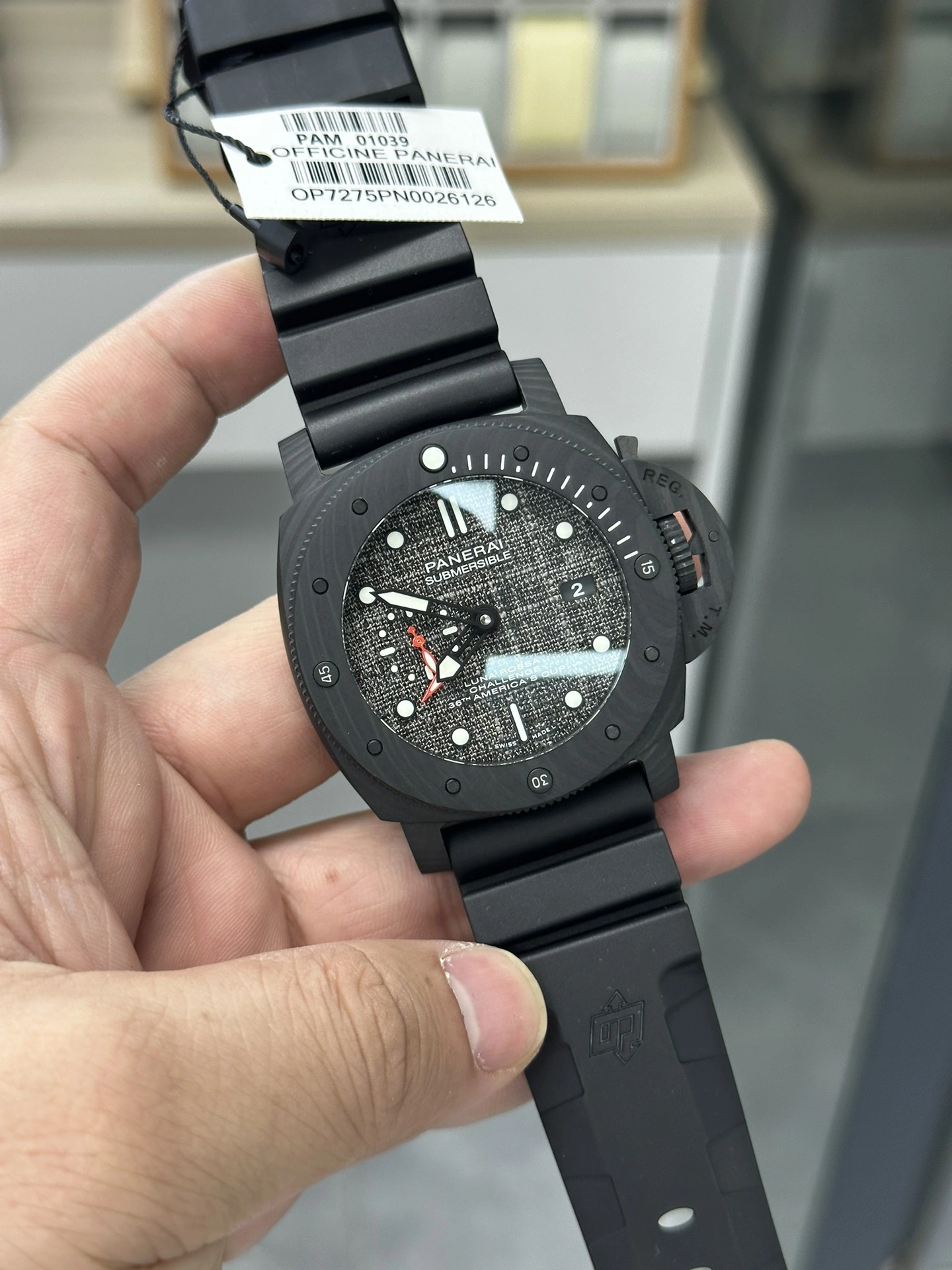 CBD Factory Panerai Submersible Luna Rossa Carbotech 47mm PAM01039 1:1 Super Clone – DDP.9010 GMT Movement TechFriendly 421