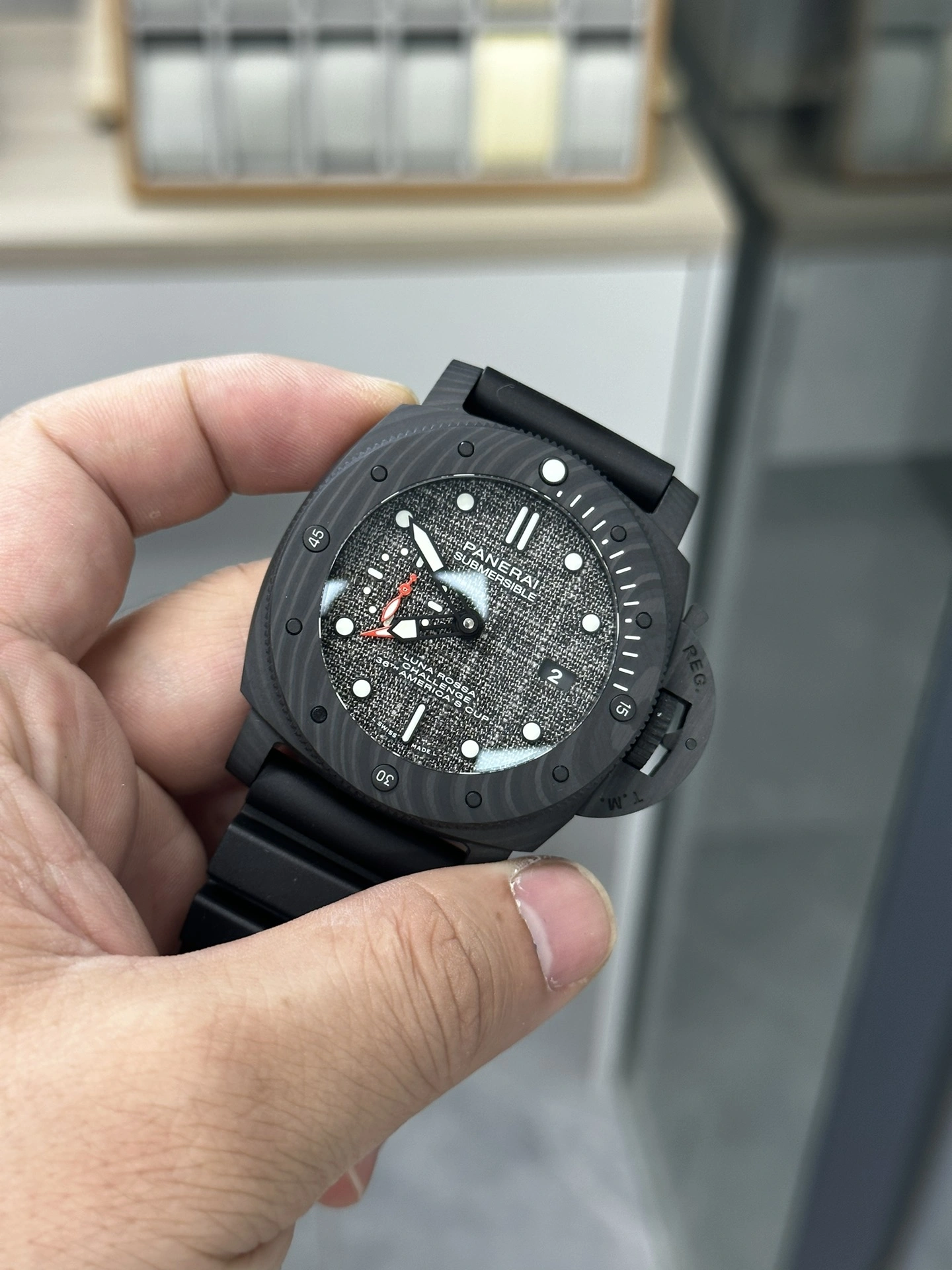 CBD Factory Panerai Submersible Luna Rossa Carbotech 47mm PAM01039 1:1 Super Clone – DDP.9010 GMT Movement TechFriendly 421