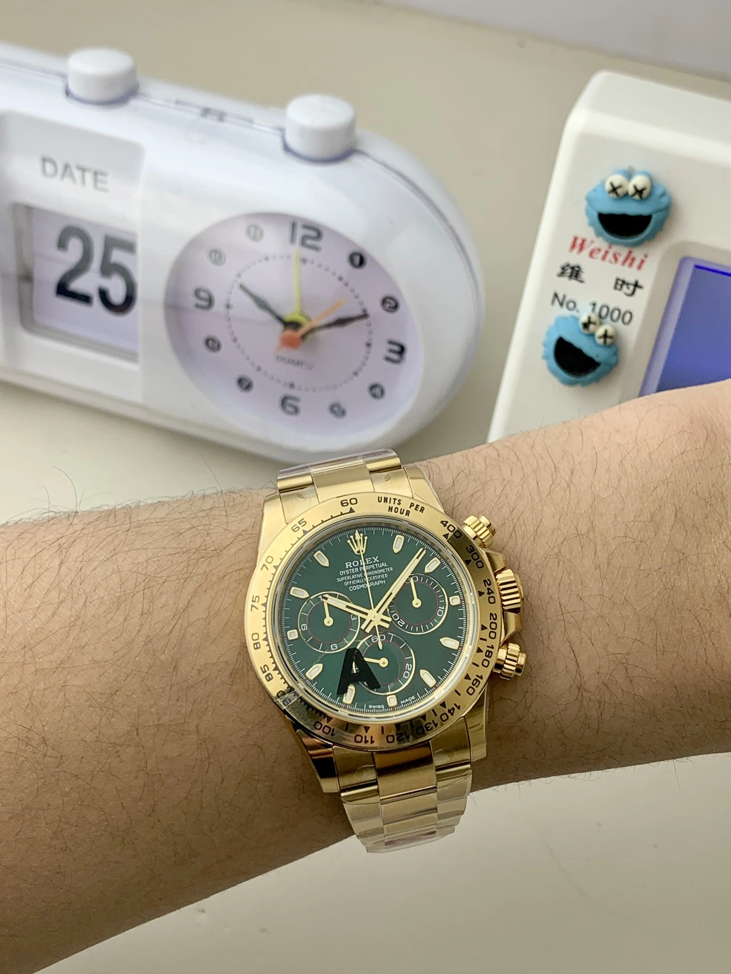 MoistureWicking CBD Factory Rolex Cosmograph Daytona Full Yellow Gold “John Mayer” Green Dial (116508) 1:1 Super Clone – DD4130 Movement 30