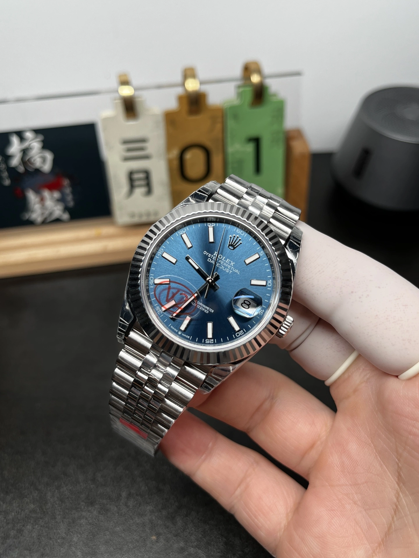 CBD Factory (V2) Rolex Datejust 41mm Blue Sunburst Dial Fluted Bezel Jubilee Bracelet (126334) 1:1 Super Clone – DD3235 Movement Unisex 44