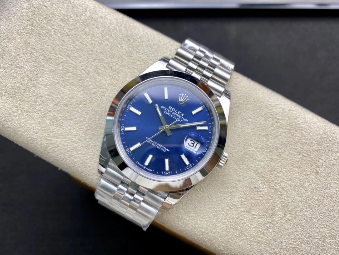 Functional CBD Factory Rolex Datejust 41mm Blue Sunburst Dial Smooth Bezel Jubilee Bracelet (126300) 1:1 Super Clone – DD3235 Movement 53