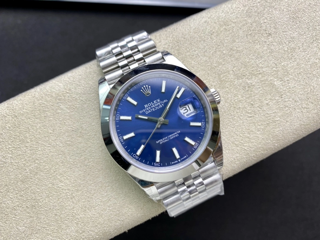 Functional CBD Factory Rolex Datejust 41mm Blue Sunburst Dial Smooth Bezel Jubilee Bracelet (126300) 1:1 Super Clone – DD3235 Movement 53