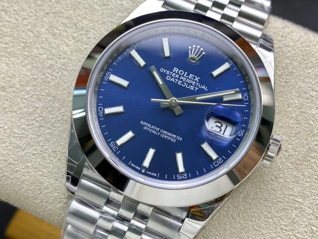 Functional CBD Factory Rolex Datejust 41mm Blue Sunburst Dial Smooth Bezel Jubilee Bracelet (126300) 1:1 Super Clone – DD3235 Movement 53