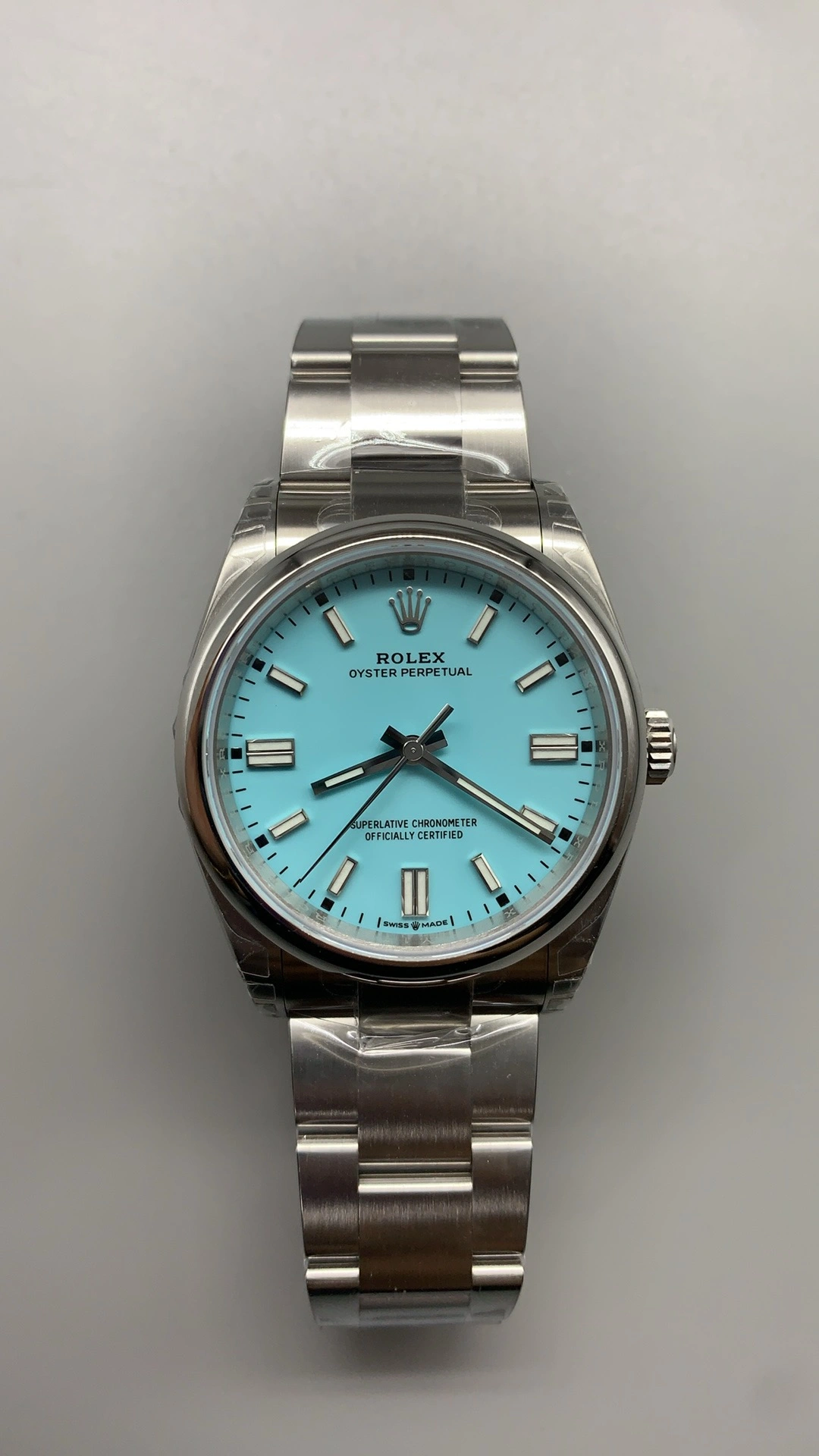 Sporty CBD Factory Rolex Oyster Perpetual 36mm Turquoise “Tiffany” Blue Dial Smooth Bezel Oyster Bracelet (126000) 1:1 Super Clone – DD3230 Movement 183