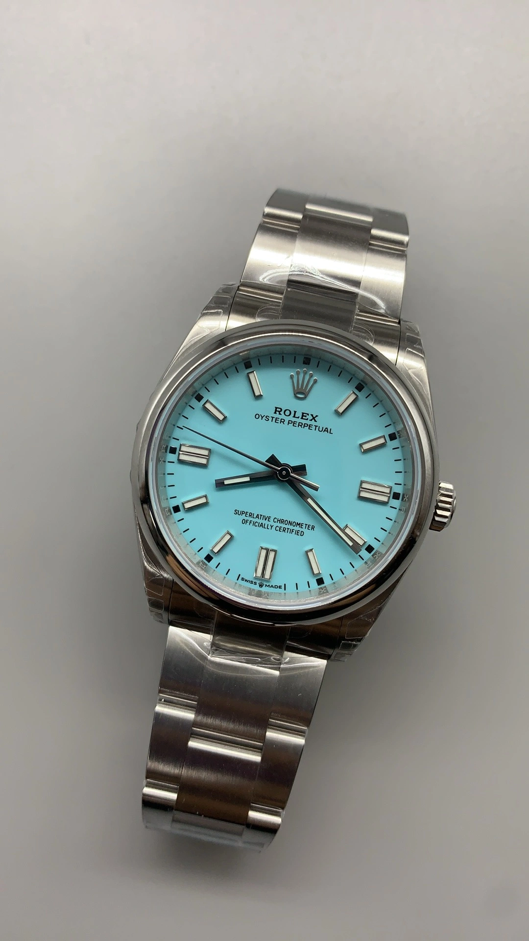 Sporty CBD Factory Rolex Oyster Perpetual 36mm Turquoise “Tiffany” Blue Dial Smooth Bezel Oyster Bracelet (126000) 1:1 Super Clone – DD3230 Movement 183