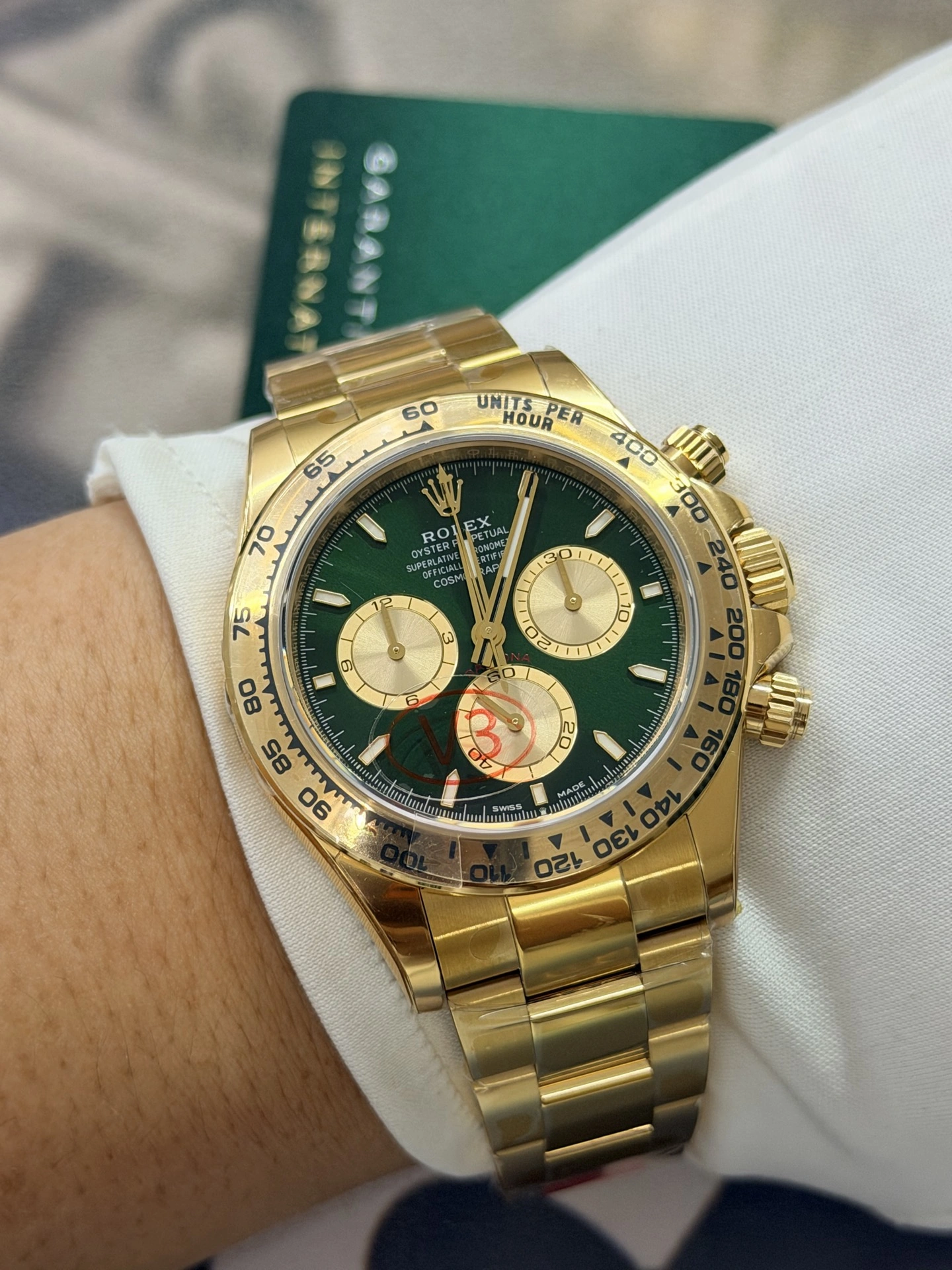 CBD Factory Rolex Cosmograph Daytona 40mm Green Dial Yellow Gold(126508) 1:1 Super Clone – DD4131 Movement Thermal 2
