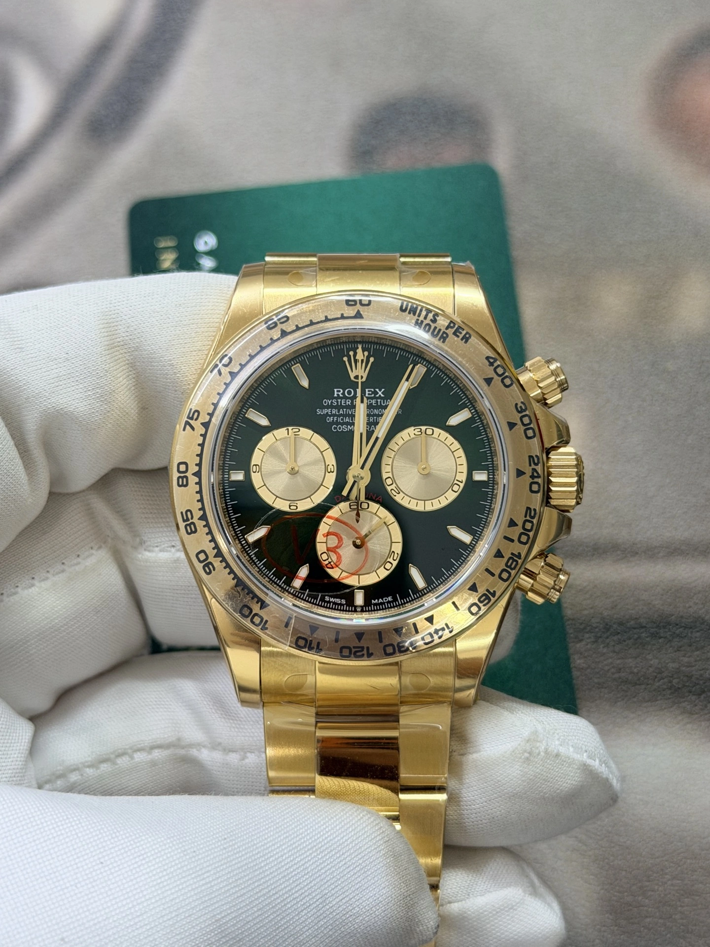 CBD Factory Rolex Cosmograph Daytona 40mm Green Dial Yellow Gold(126508) 1:1 Super Clone – DD4131 Movement Thermal 2