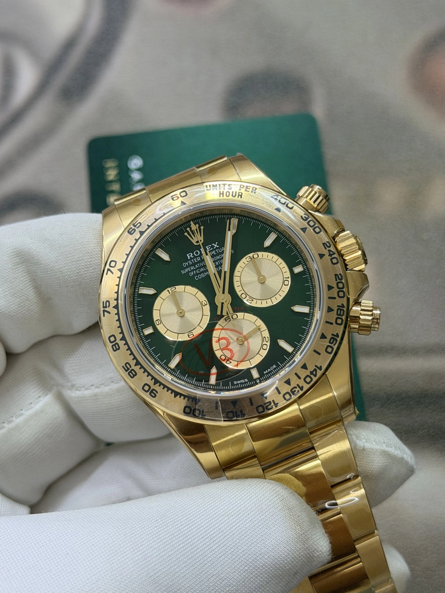 CBD Factory Rolex Cosmograph Daytona 40mm Green Dial Yellow Gold(126508) 1:1 Super Clone – DD4131 Movement Thermal 2