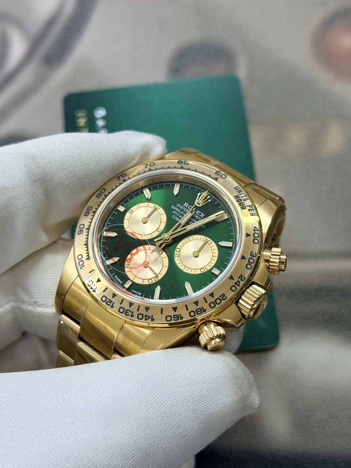 CBD Factory Rolex Cosmograph Daytona 40mm Green Dial Yellow Gold(126508) 1:1 Super Clone – DD4131 Movement Thermal 2