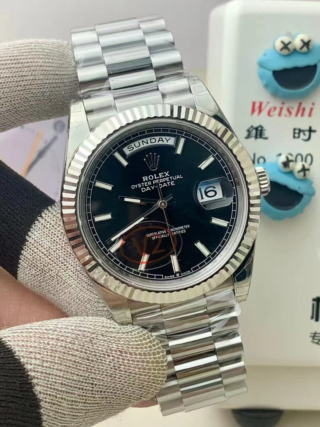 Reliable CBD Factory Rolex Day-Date 40 White Gold Black Dial (228239) V2 1:1 Super Clone – DD3255 Movement 128