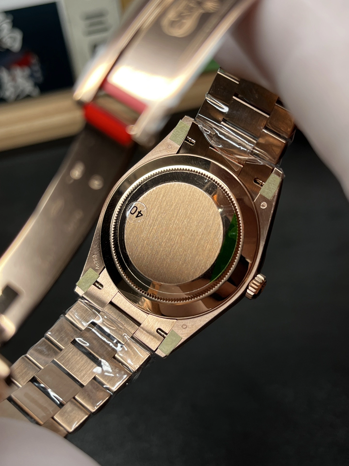Thermal CBD Factory (V2) Rolex Day-Date 40mm Rose Gold Olive Green Sunburst Roman Dial Fluted Bezel President Bracelet (228235) 1:1 Super Clone – DD3255 Movement 126