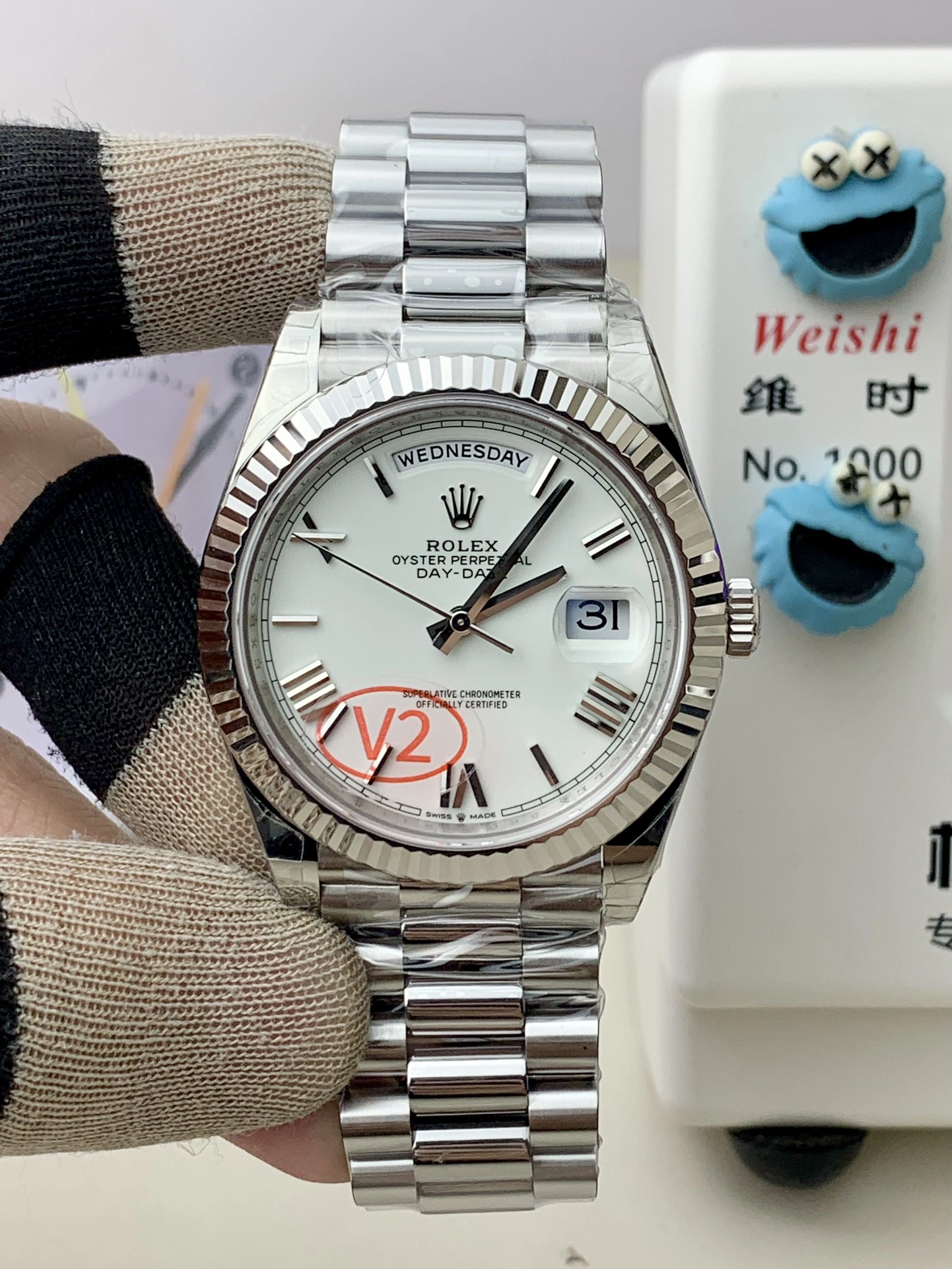 Fashionable CBD Factory (V2) Rolex Day-Date 40mm White Roman Dial Fluted Bezel President Bracelet (228239) 1:1 Super Clone – DD3255 Movement 135