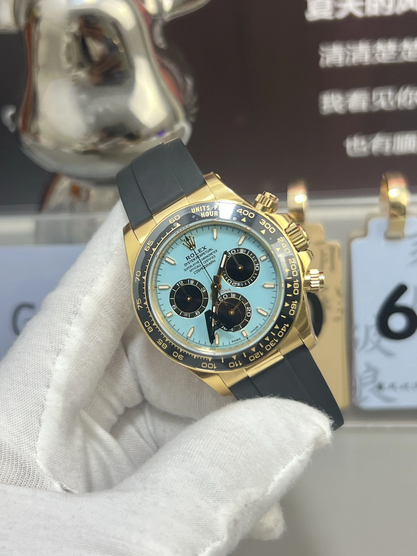 Functional CBD Factory Rolex Cosmograph Daytona “Tiffany” Turquoise Dial Rubber Strap (126518LN) 1:1 Super Clone – DD4131 Movement 22