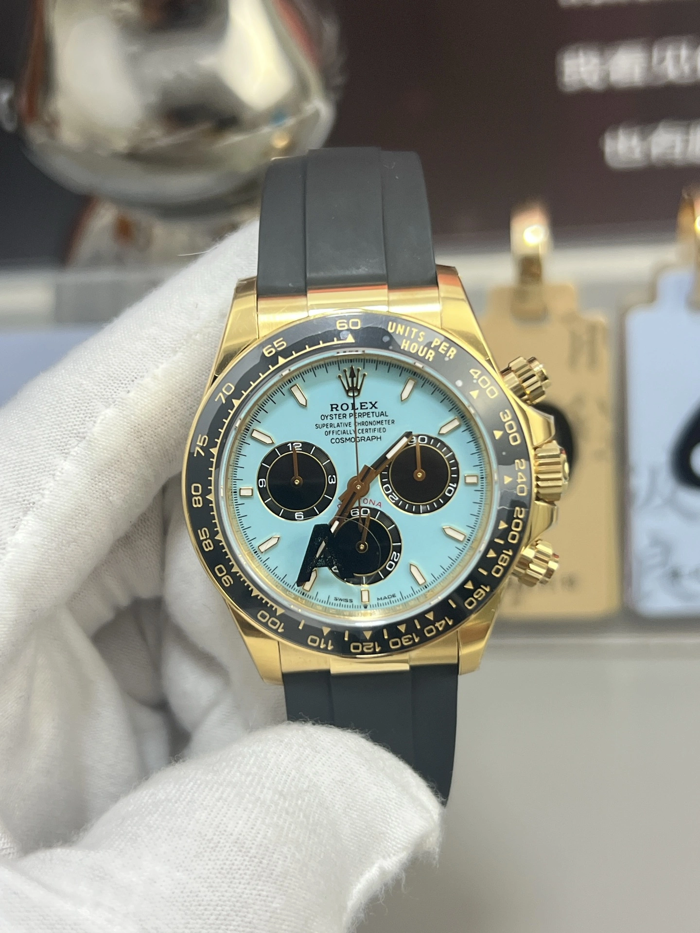 Functional CBD Factory Rolex Cosmograph Daytona “Tiffany” Turquoise Dial Rubber Strap (126518LN) 1:1 Super Clone – DD4131 Movement 22