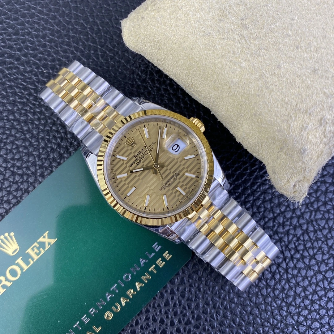 CBD Factory Rolex Datejust 36mm Two-Tone Yellow Gold Fluted Motif Dial Jubilee Bracelet(126233) 1:1 Super Clone – DD3235 Movement Stretchable 116