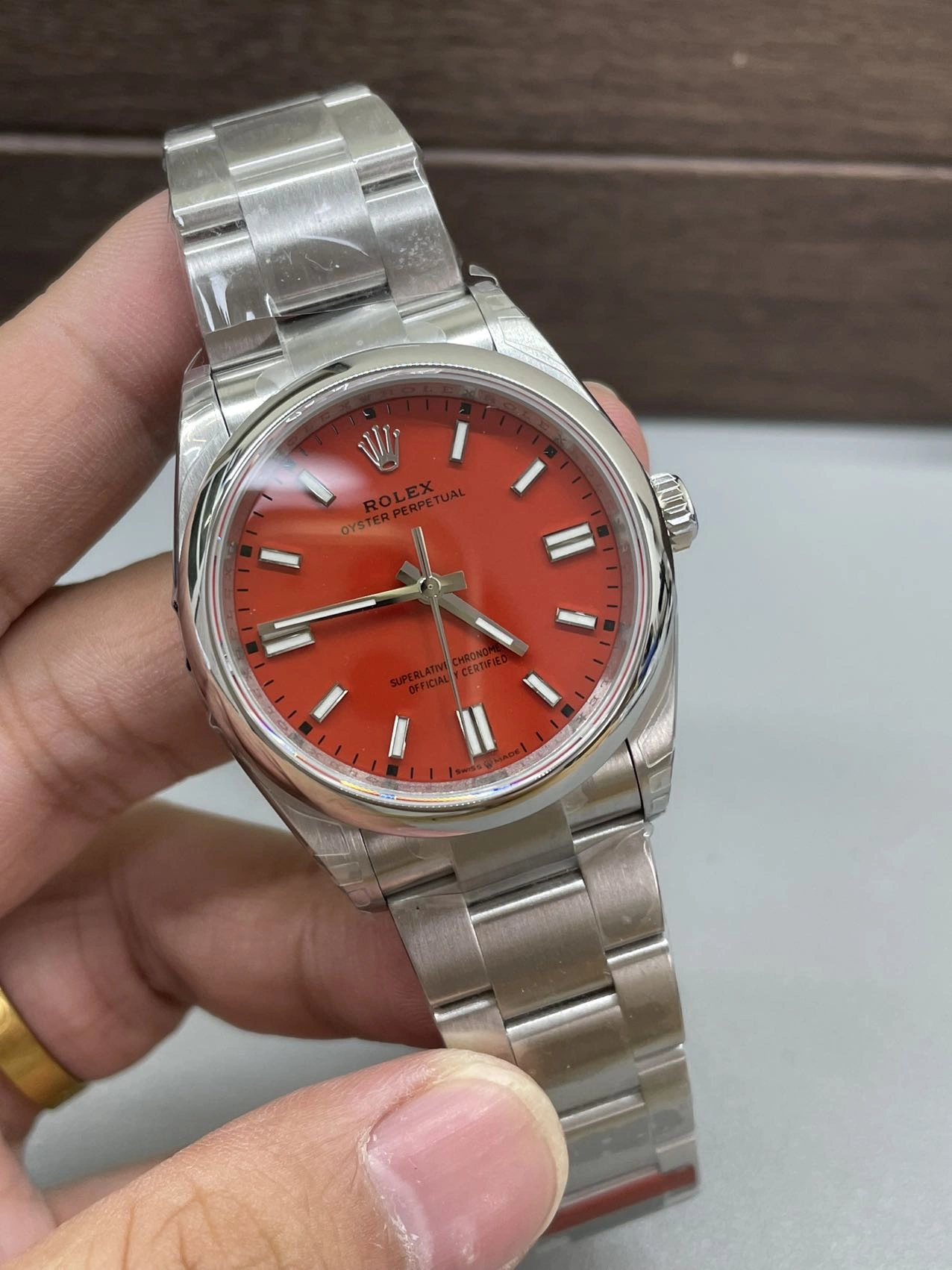 CBD Factory Rolex Oyster Perpetual 36mm Coral Red Dial Smooth Bezel Oyster Bracelet (126000) 1:1 Super Clone – DD3230 Movement ZipUp 180