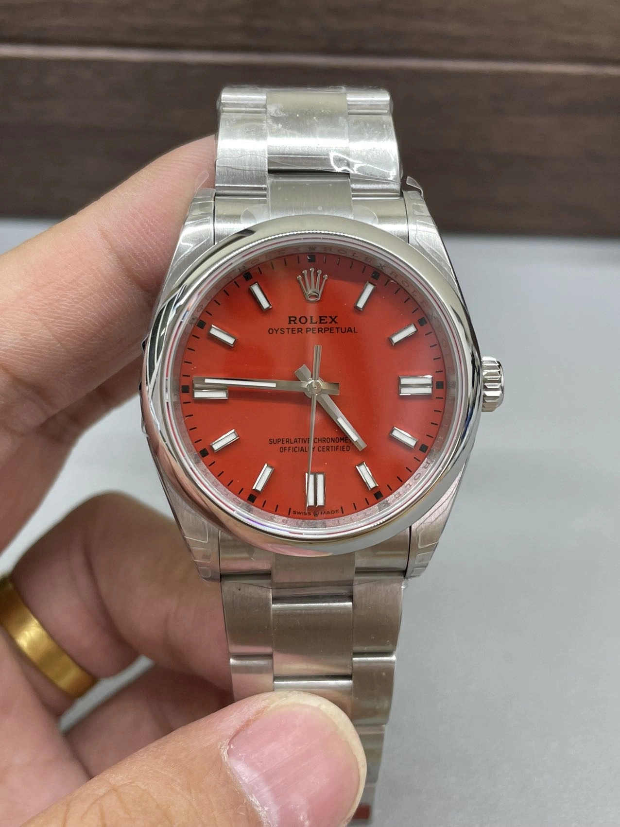 CBD Factory Rolex Oyster Perpetual 36mm Coral Red Dial Smooth Bezel Oyster Bracelet (126000) 1:1 Super Clone – DD3230 Movement ZipUp 180